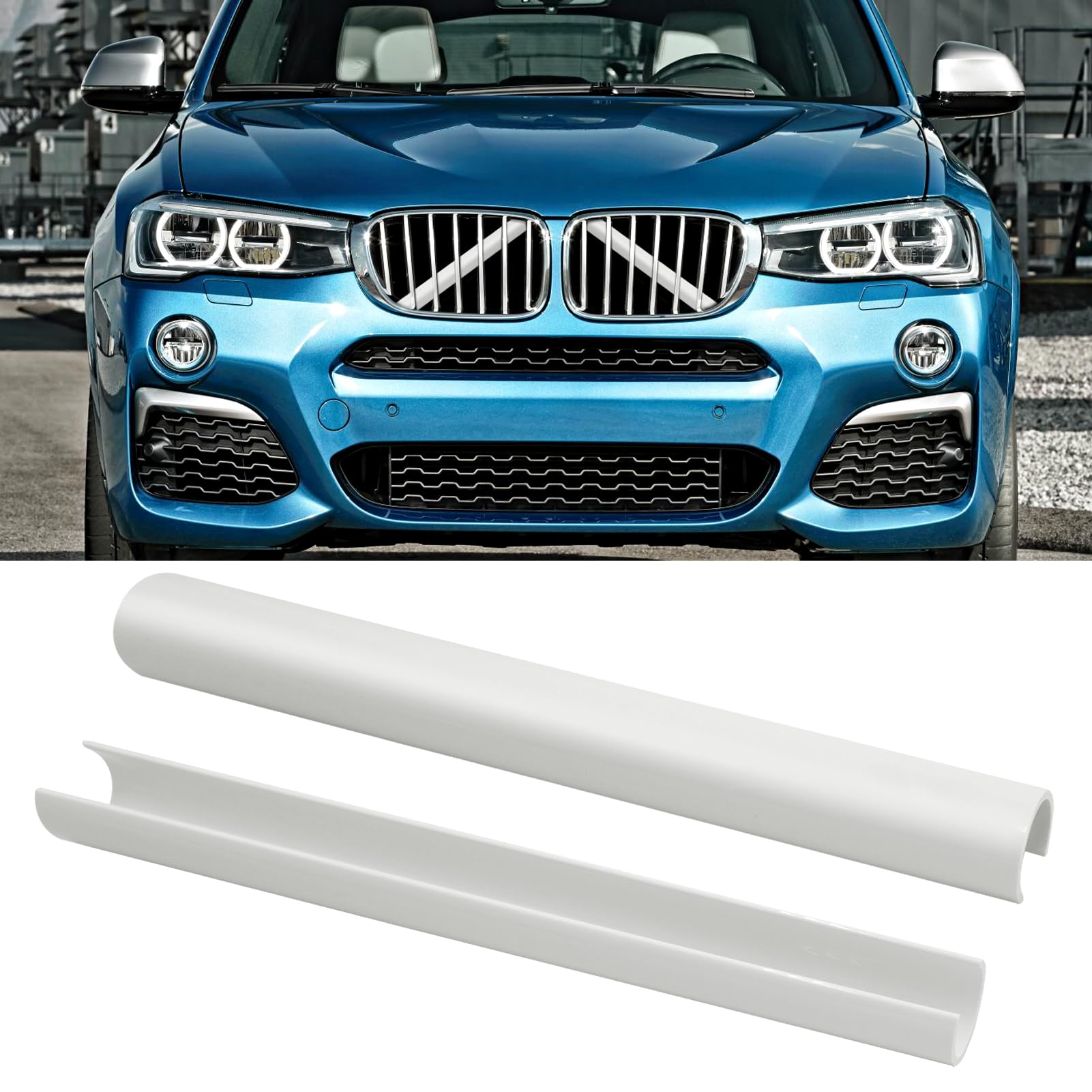 Jaronx Compatible with BMW V Brace Cover,Grille Inserts V Bar Brace Wrap Covers Compatible with BMW X3 F25 G01/X4 F26 G02/X5 E70