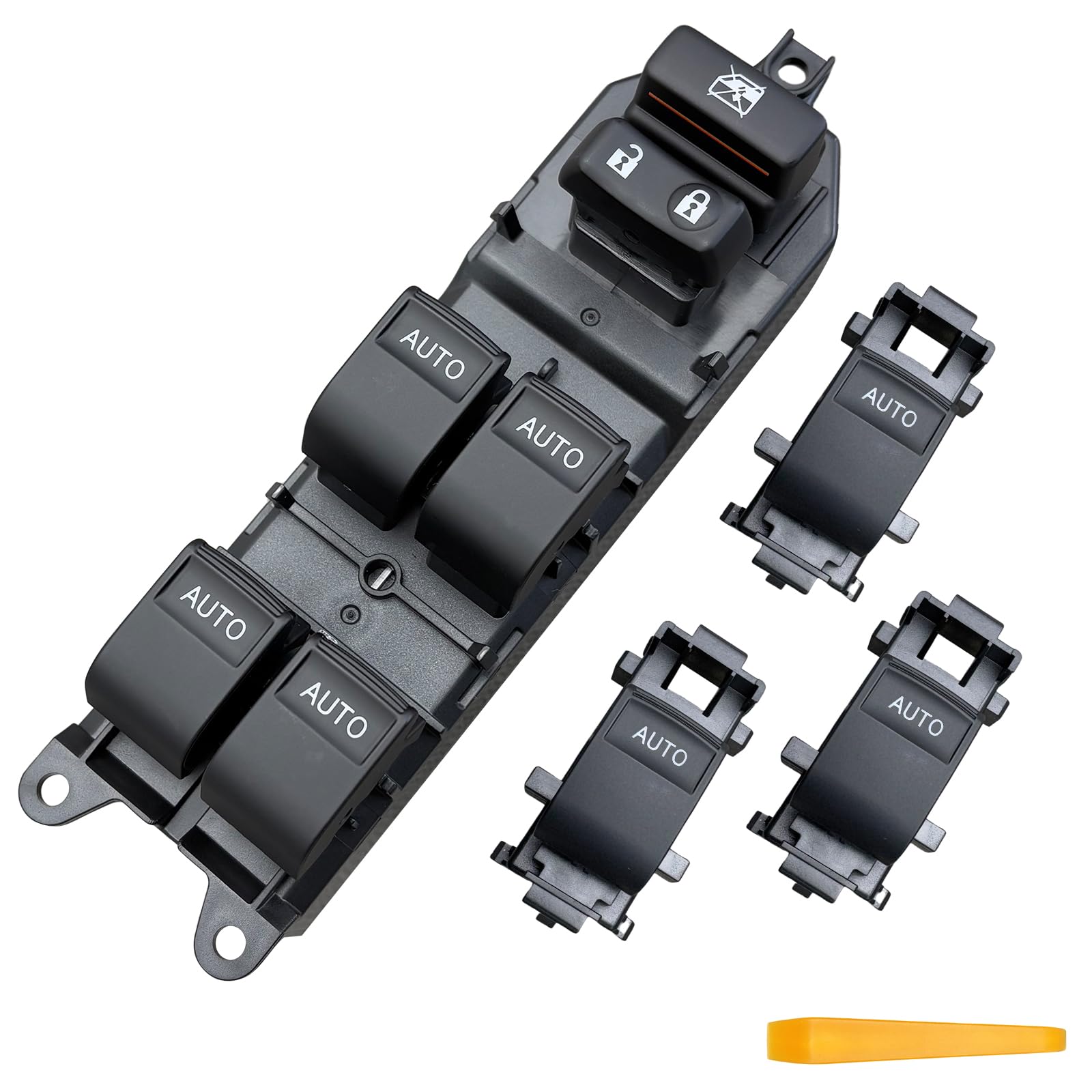 BELGEMAY Window Switch Assembly with 3 Single Switches & LED Backlight, Compatible with Toyota Tundra/Sequoia 2007-2021 Models (