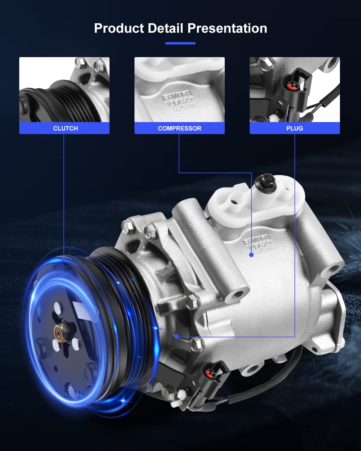 Eccpp Ac Compressor 2005 2006 2007 For Ford Five Hundred Freestyle For Mercury Montego 3.0L Air Conditioning Compressor