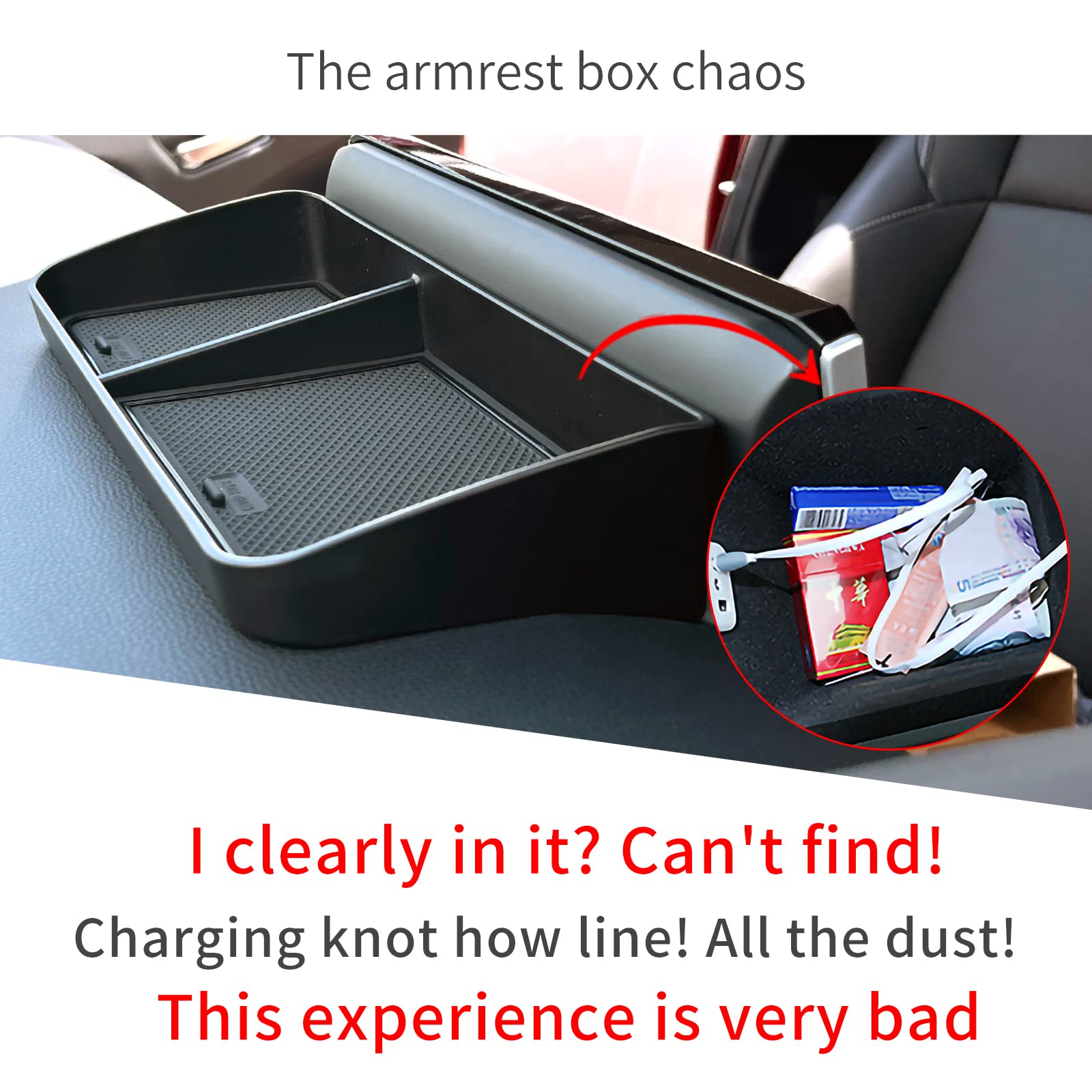 smabee Dashboard Storage Tray for Toyota Corolla 2019-2022 & Corolla Cross 2022-2024, Black ABS Plastic, Model 19COROLLA D-BOX