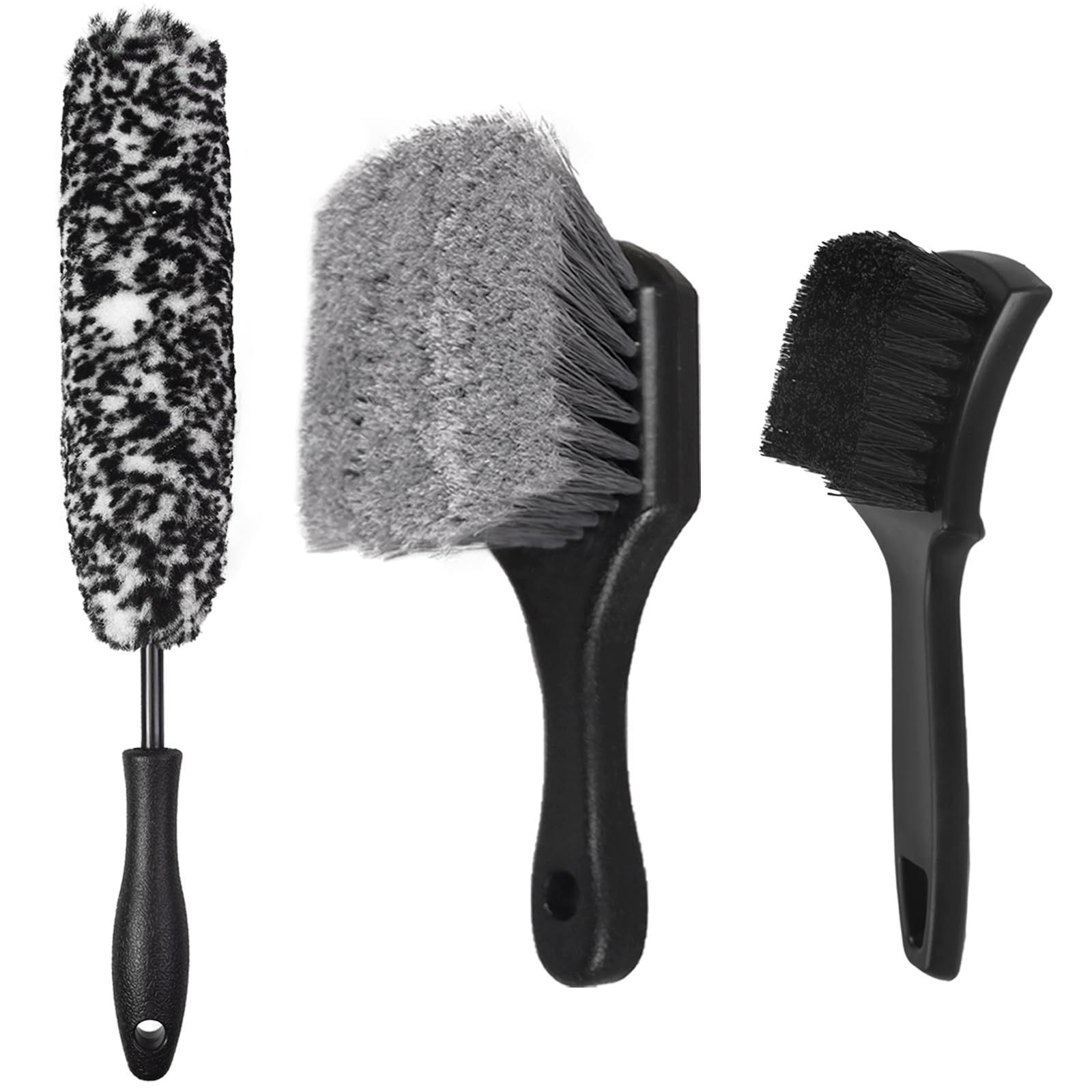 Car Wheel & Tire Brush Set, Wheel Cleaner Brush, Soft & Stiff Bristle Cleaning Brush, Wheel Brushes for Cleaning Wheels, Rim Bru