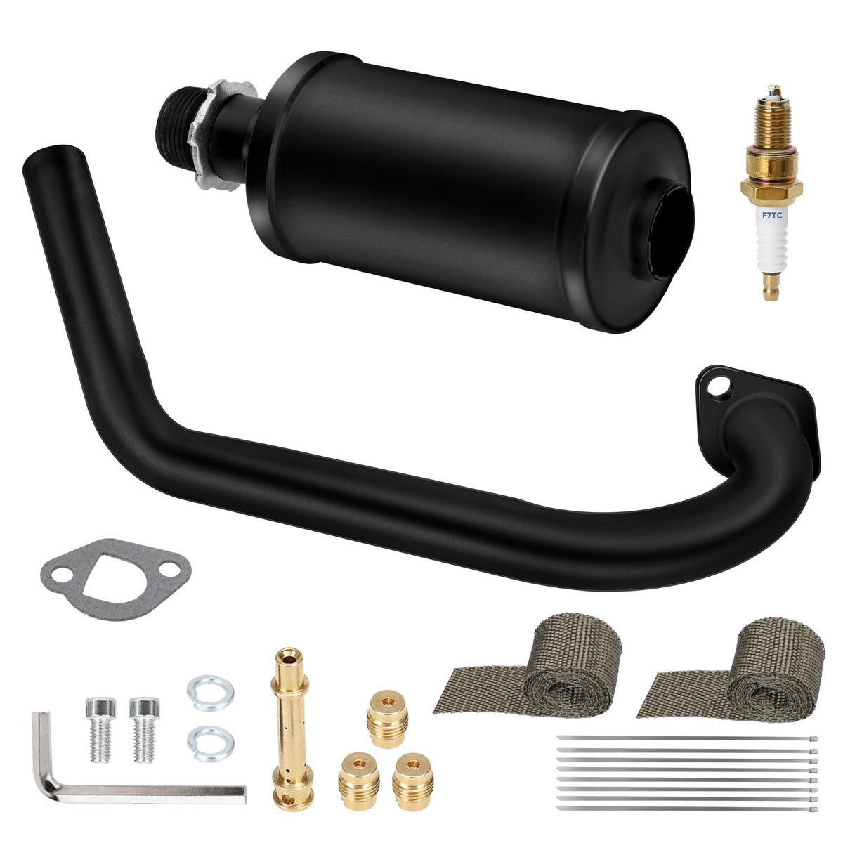 HIAORS Mini Bike Exhaust System for Coleman CT200U, Black, Complete Kit – Carkart