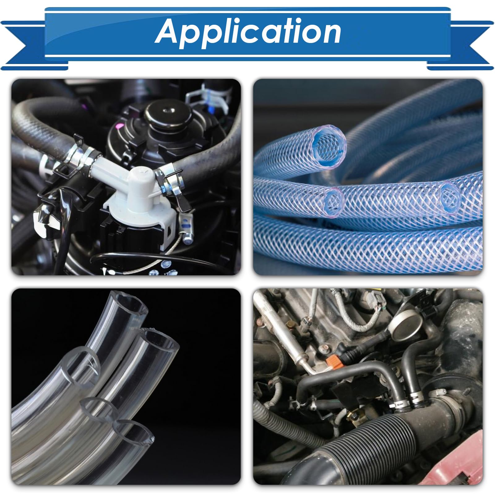 Eoppen 72Pcs Spring Hose Clamps Fuel Line Silicone Vacuum Hose Low Pressure Air Clamps & Sleeving Automotive Replacement Fastene