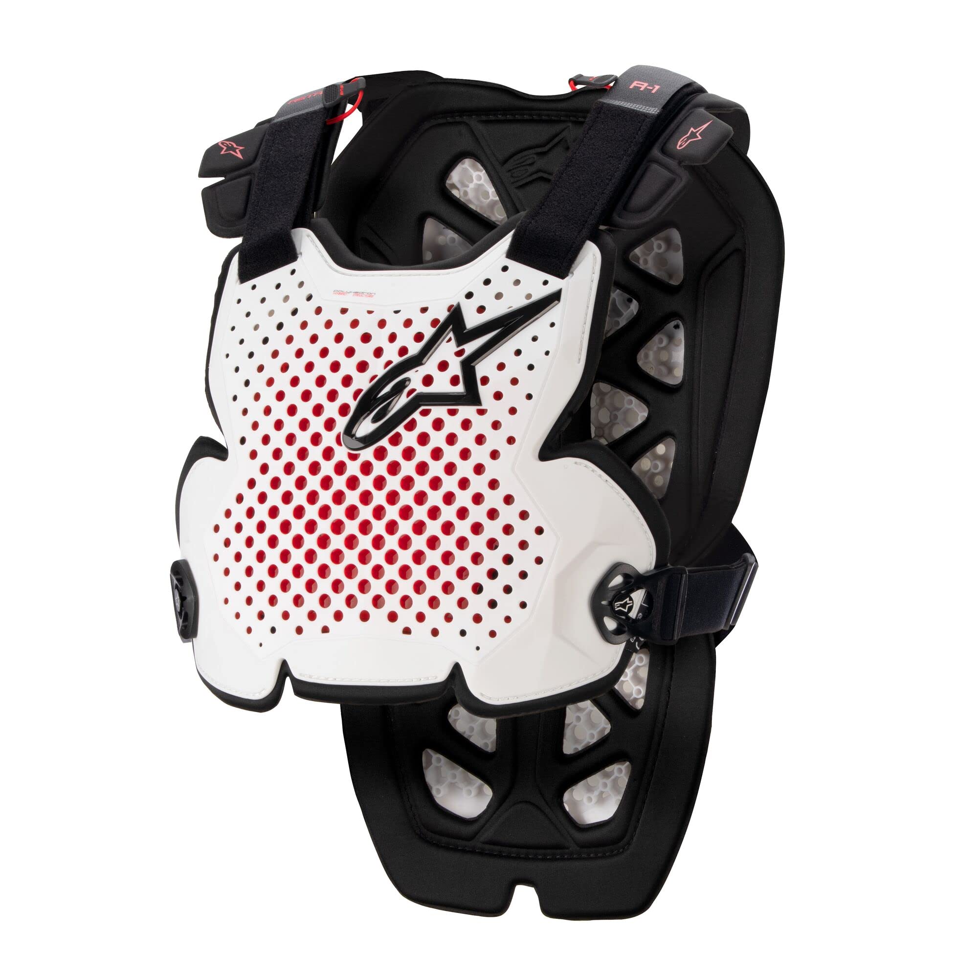 Alpinestars 6700123-213-M/L: A-1 Chest Protector White/Black/Red Md/Lg