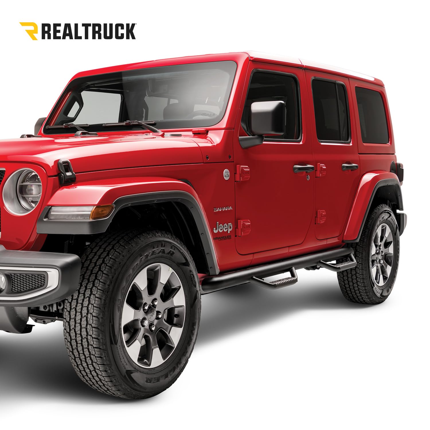 Realtruck Nerf Steps For Jeep Gladiator Jt | Wheel-To-Wheel, Heavy Duty Steel, Textured Black | J1980T | Fits 2020-2024 Jeep Gla