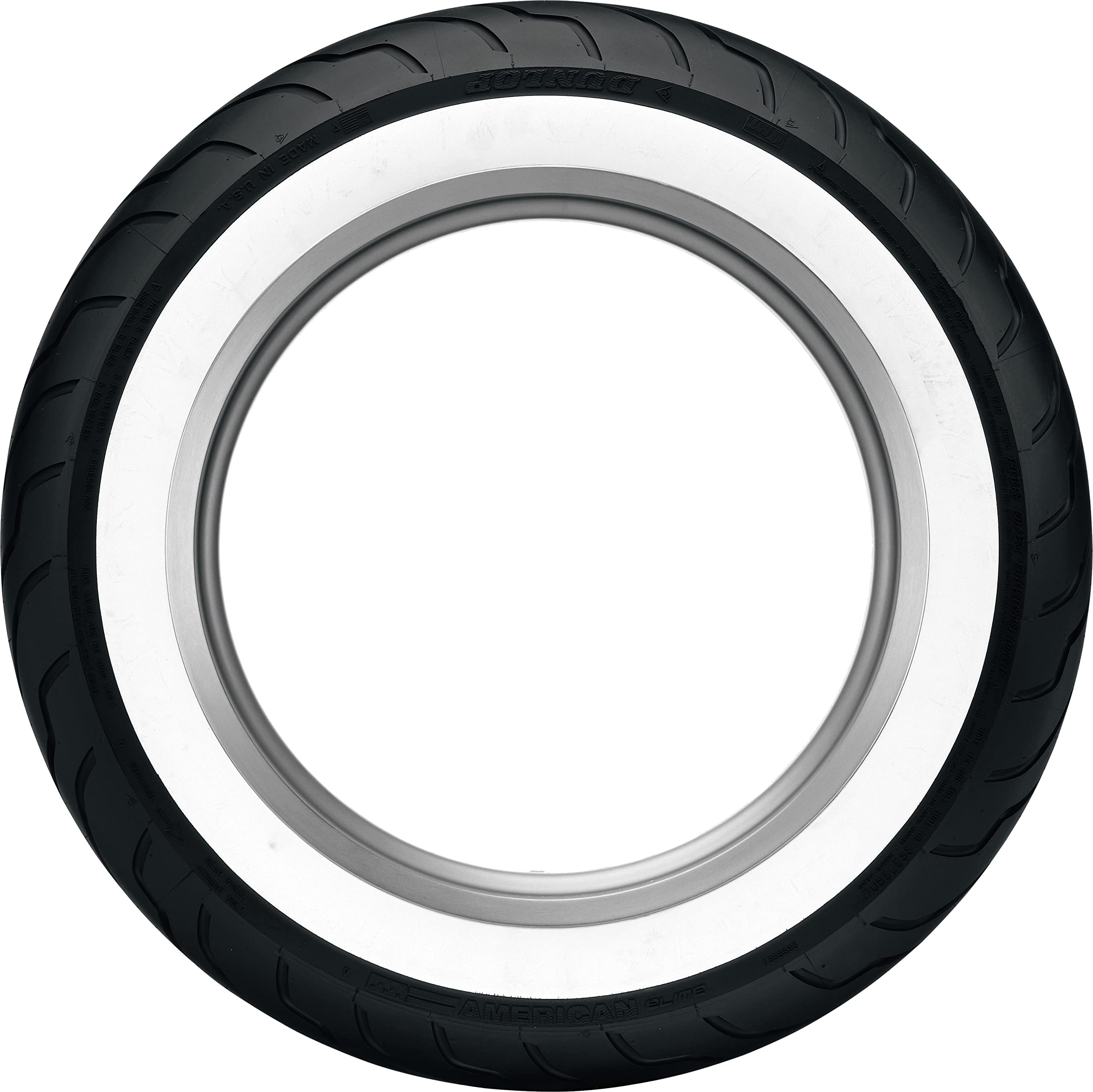 Dunlop American Elite Whitewall Rear Tire (Wide Whitewall / Mu85B16)