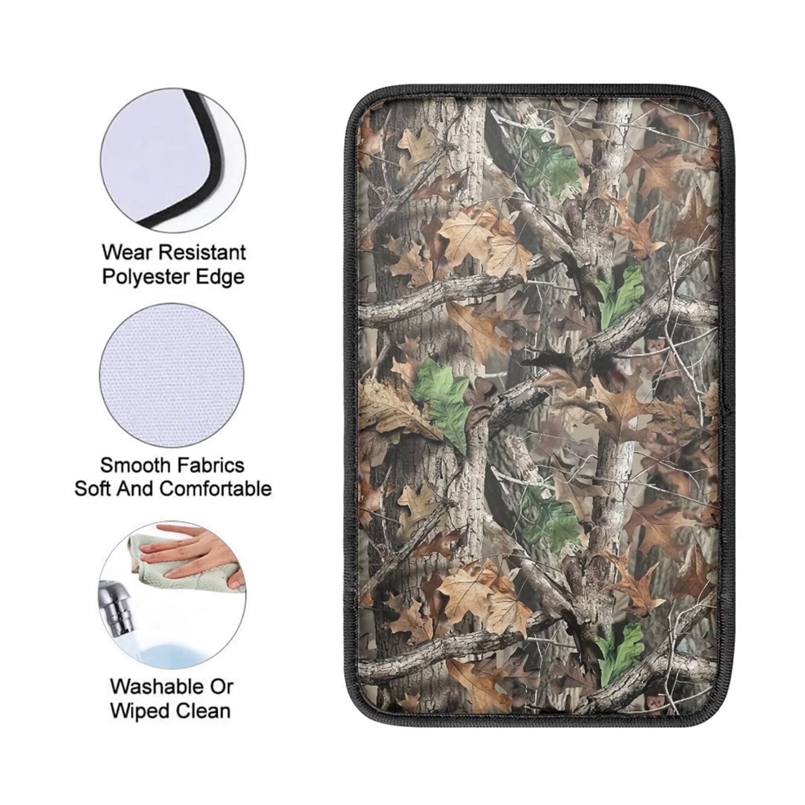 Dreaweet Camo Hunting Car Console Armrest Cover, Neoprene Center Console Pad Covers Cushion Soft Car Arm Rest Box Cover Protecto