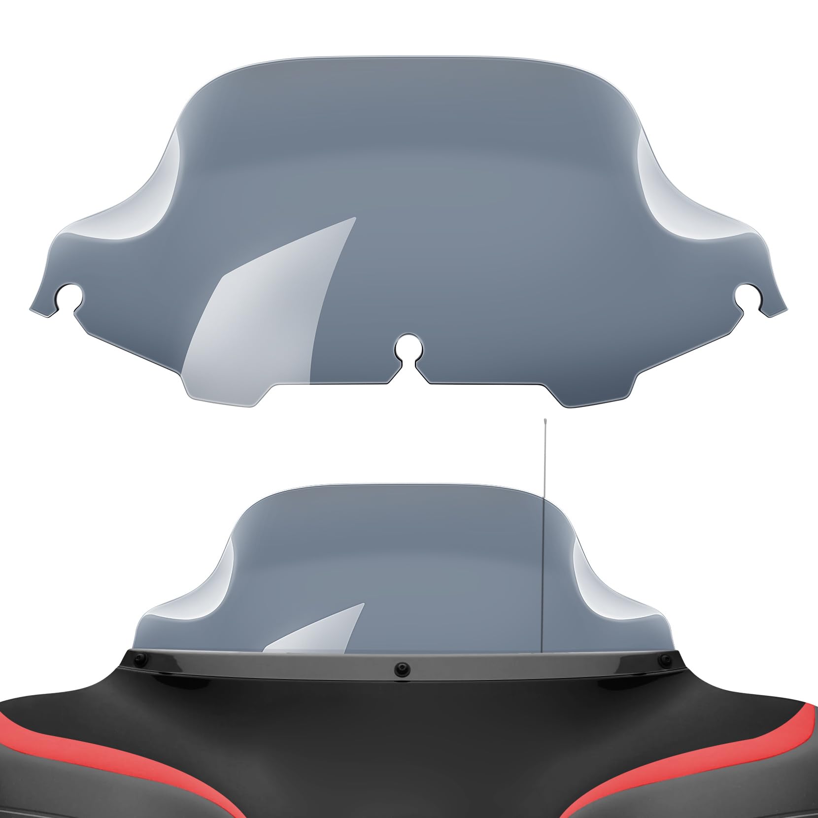 Amazicha 8 Smoke Wave Windshield Windscreen Compatible For 1996-2013 Harley Davidson Touring Street Glide/Electra Glide/Tri Glide Flht Flhx Flhtcu Flhtc Flhtk (Tint)