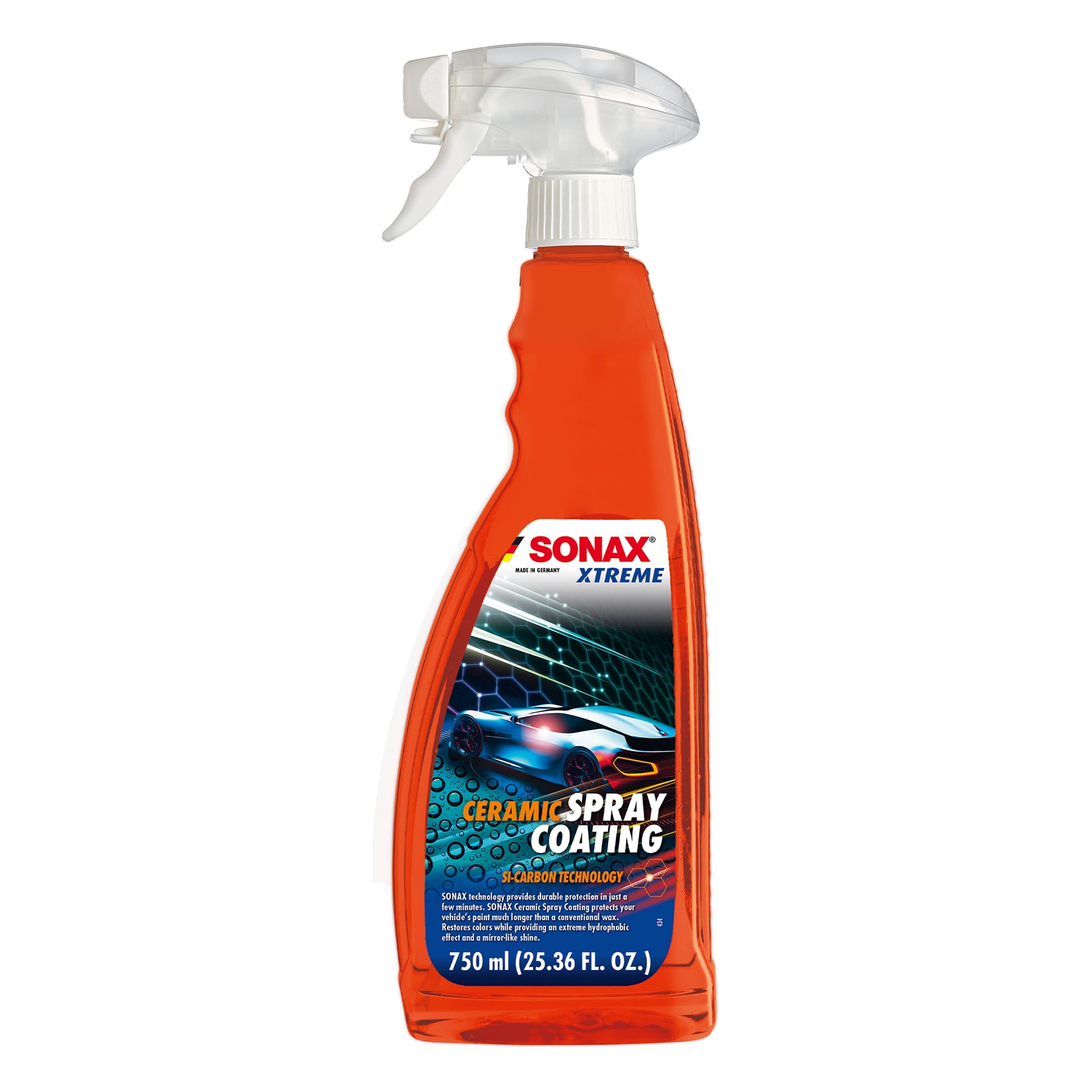 Sonax Ceramic Spray Coating 257400 | 750ml | Durable Ceramic Technology | White | Hydrophobic & Easy to Apply for All Paint Surfaces