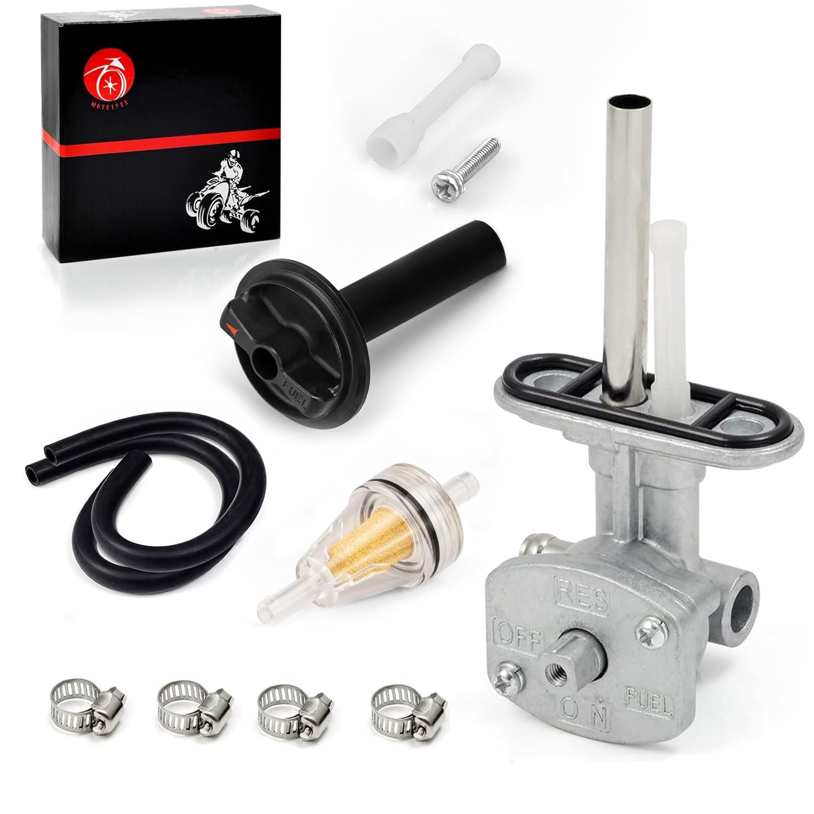 Moto1988 Petcock Fuel Cock & Lever For Yamaha Kodiak 400 2000-2006 Kodiak 450 2003-2006 Grizzly 450 2007-2011 Grizzly 400 2007-2008 5Gh-24500-10-00 Tank Cock
