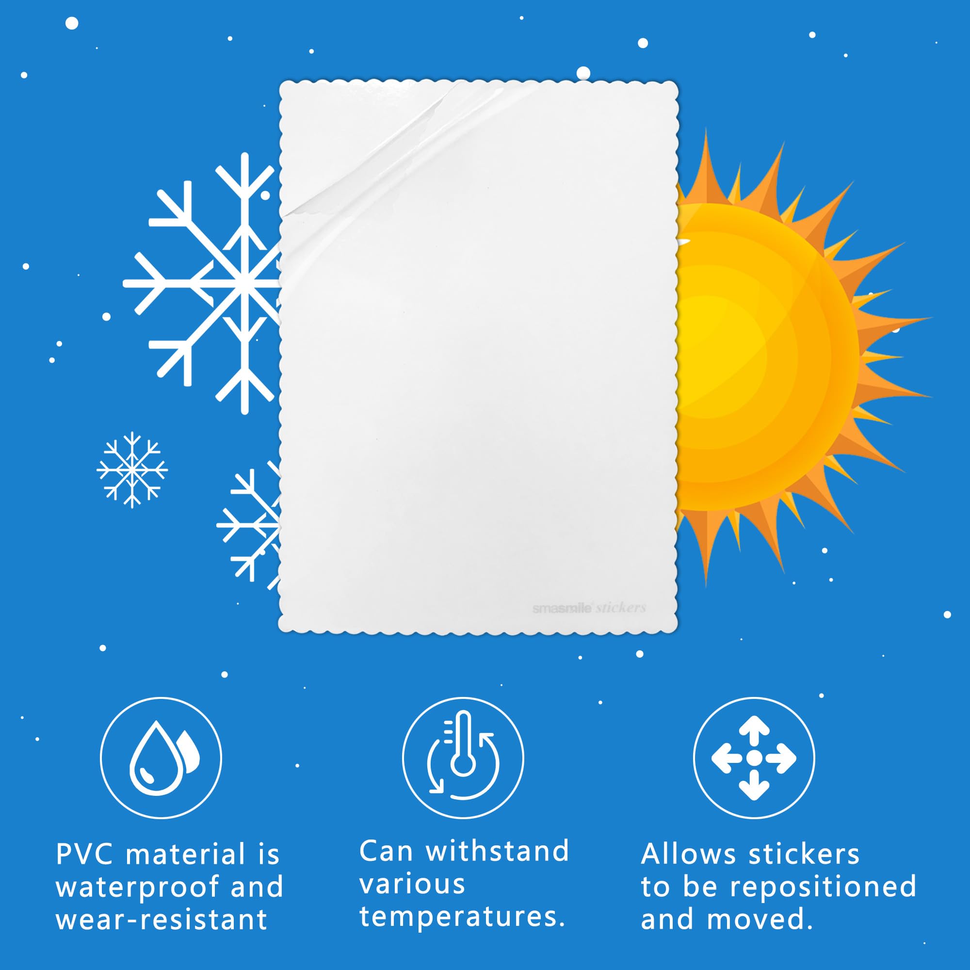 Windshield Sticker Applicator 5 Pack 5''X7'' Static Cling For Stickers Easy Application, Removal And Re-Application