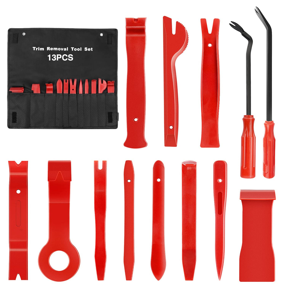 GOOACC Nylon Bumper Fastener Rivet Clips Car Clip Panel Audio Video Dashboard Dismantle Kits Installer Removal Tool (13PCS Trim 