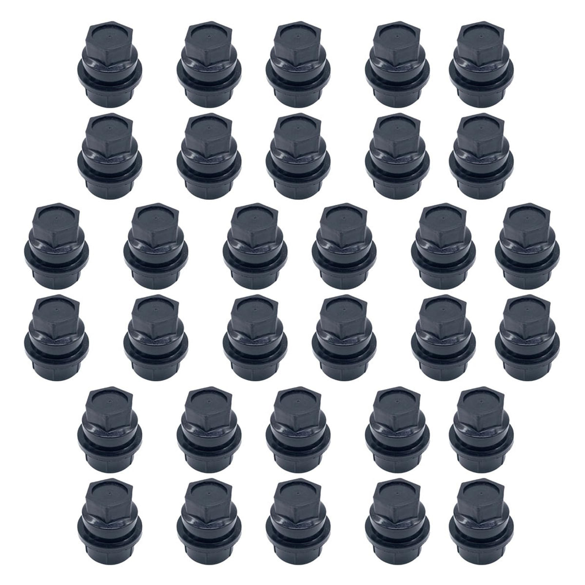 32PCS Lug Nut Covers Compatible with Chevy GMC 2500 1500 Full Size Truck Thread M27-2.0, Hexagon 22mm, Height 40mm,Black Wheel L