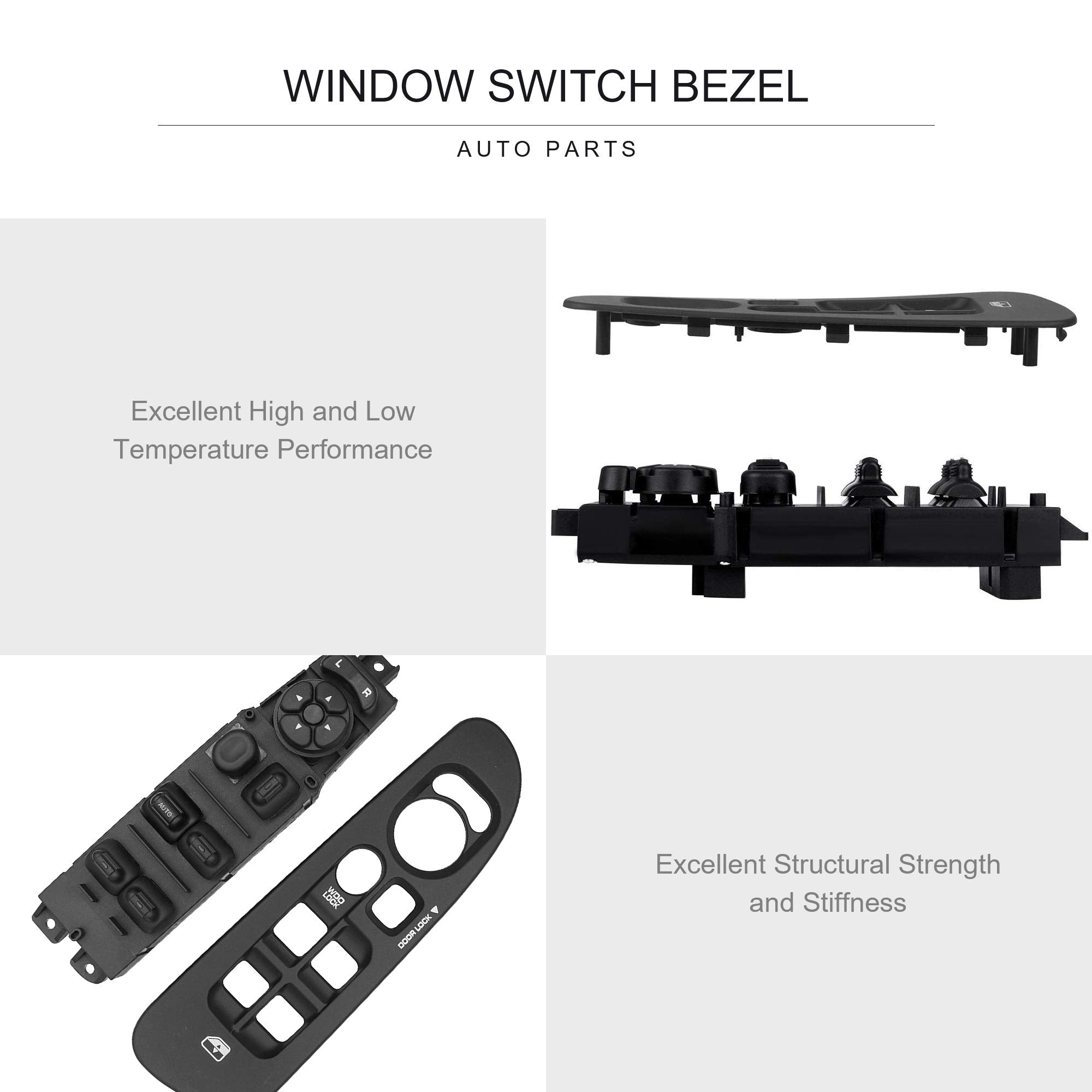 Basiker Master Power Window Switch And Bezel, Driver Side Window Switch Bezel Replacement For 2002 To 2010 Dodge Ram 1500 2500 3