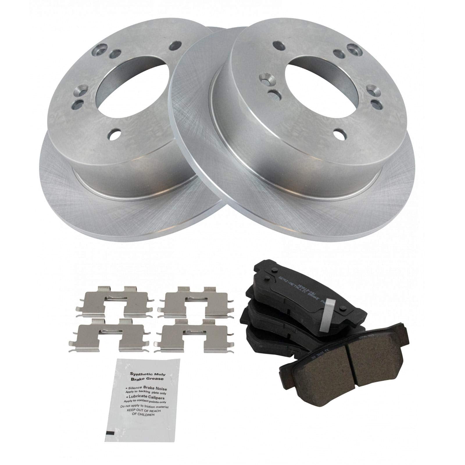 Trq Rear Brake Pad & Rotor Kit Brake Pads Brake Rotor Semi-Metallic Compatible With 2006-2008 Hyundai Sonata 2005-2009 Tucson 20