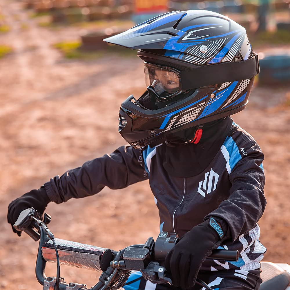 bike helmet and gloves Adult Red Combo w/ Red Goggles and black goggles Off Road Helmet with Gloves