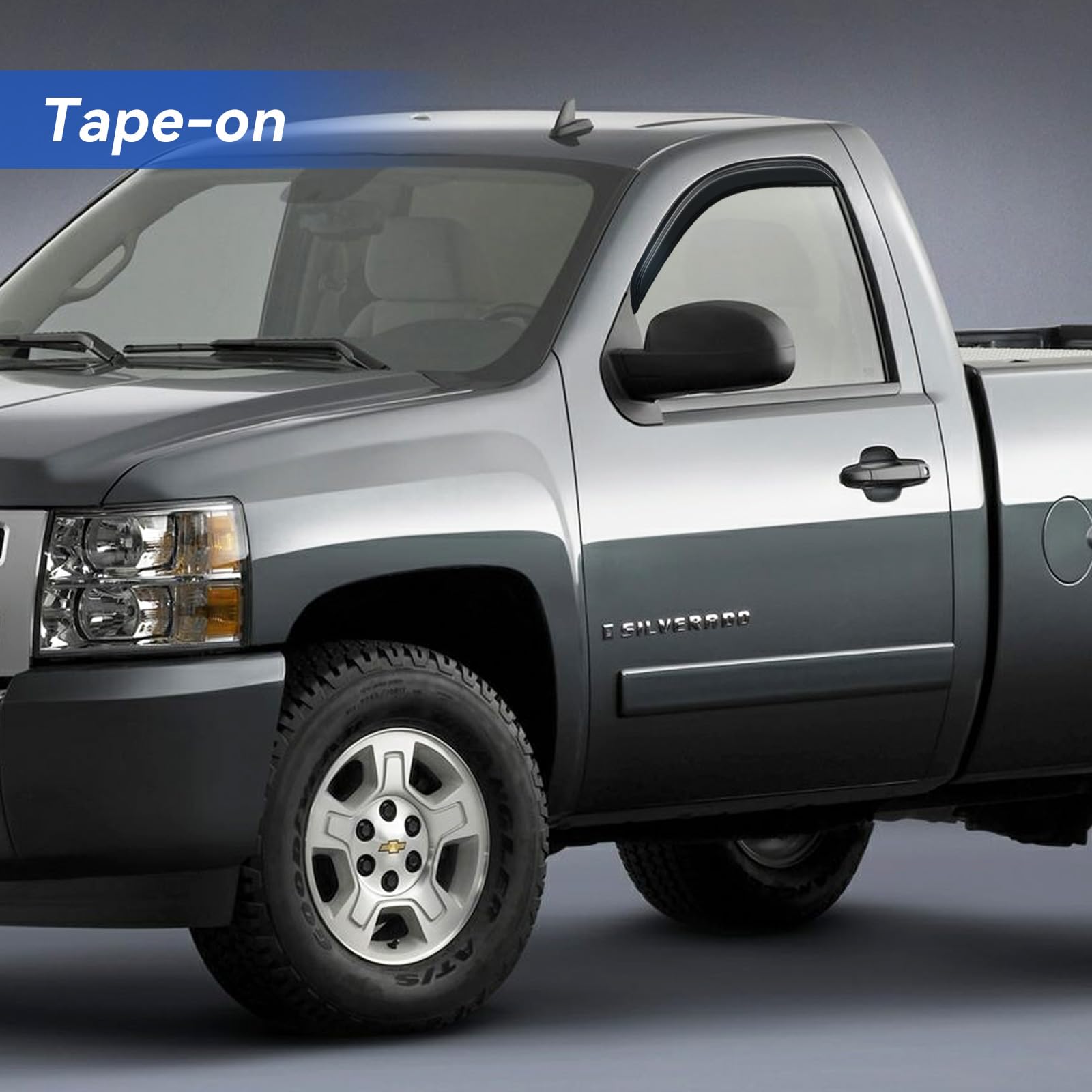 Window Visors Rain Guards For 2007-2013 Chevy Silverado/Gmc Sierra 1500 Regular Cab, Window Vent Wind Deflectors Visors Shades F