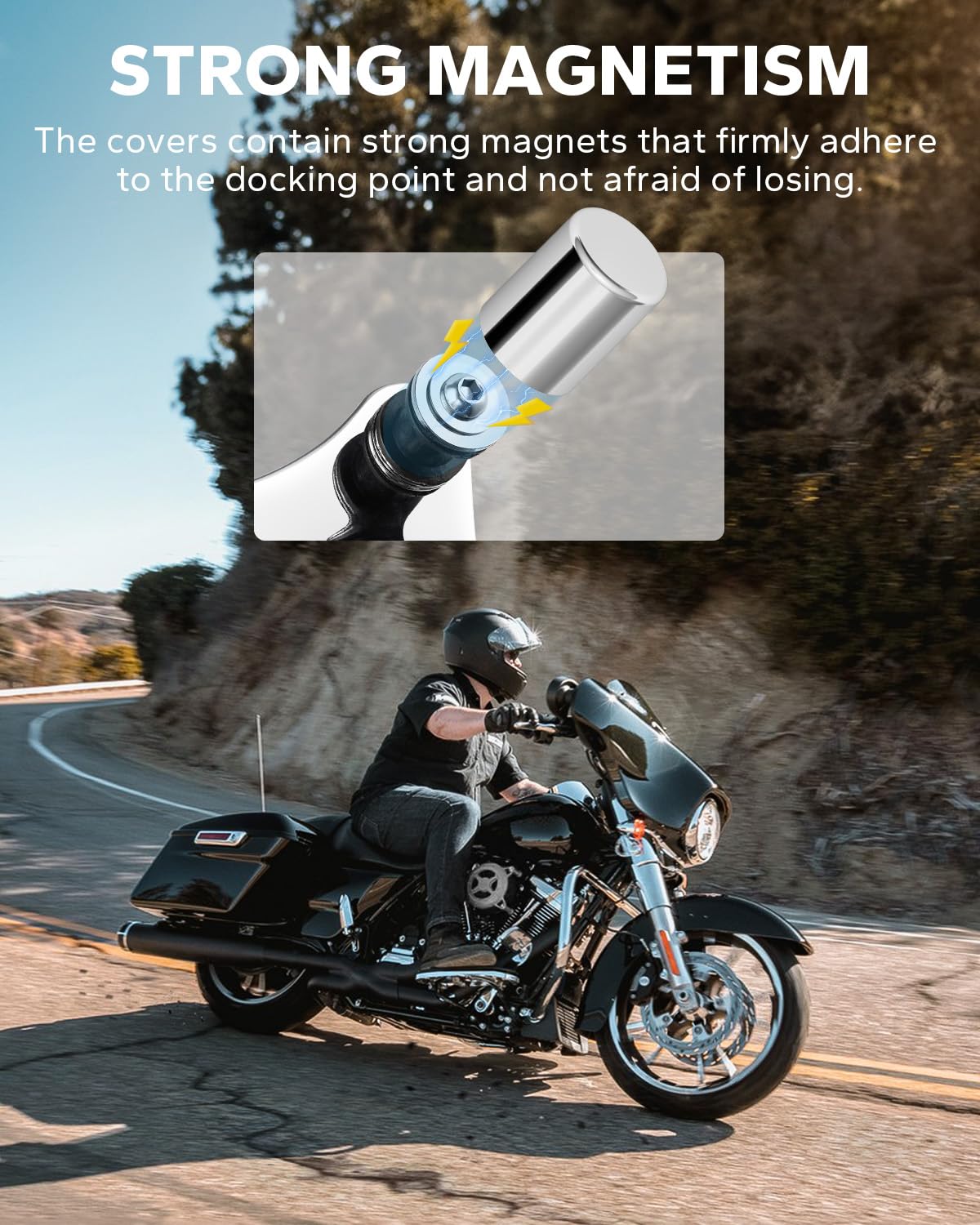 Amazicha Chrome Docking Hardware Covers Kit 4 PCS Compatible for Harley Davidson Touring Street Glide, Electra Glide, Road Glide