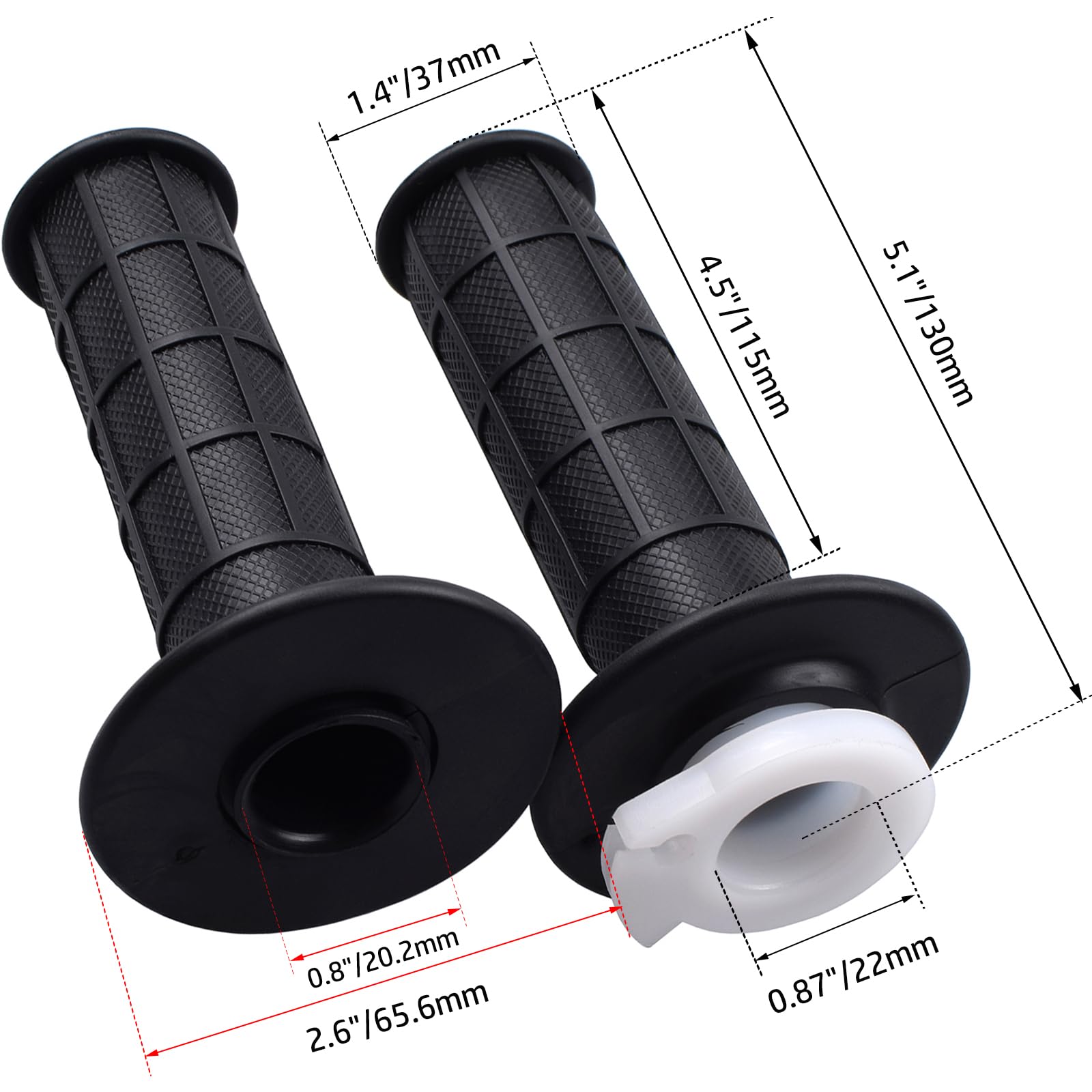 Riyitauto 7/8' 22Mm Twist Throttle Accelerator Handle Grips And 36 Inches Cable Set For 50Cc 70Cc 110Cc 125Cc 2-Stroke Engine Gas Yamaha Ssr Coolster Roketa X-Treme Apollo X-Pro Gas Mini Dirt Pit Bike