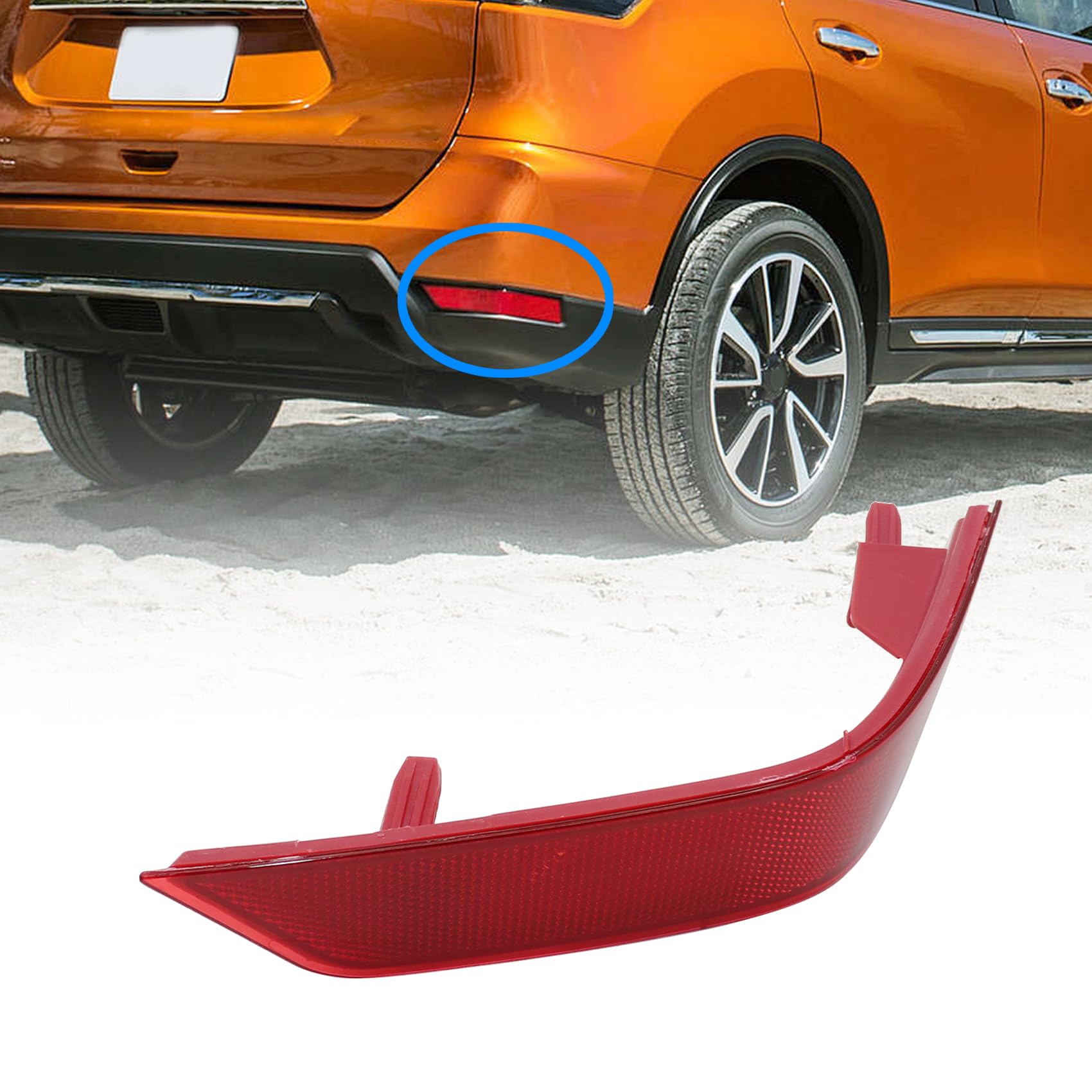 Priprilod 1 Pcs Rear Passenger Right Side Bumper Reflector 26565-6Fv0B Compatible With Nissan Rogue 2017 2018 2019# Ni1184105 26