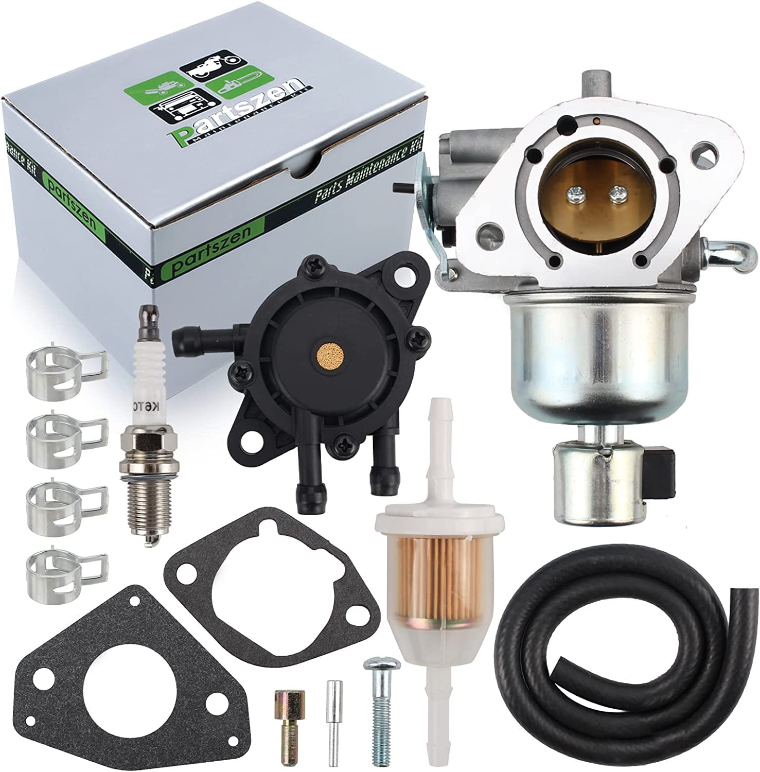 Partszen 16 053 21-S Carburetor Fuel Pump Kit For Kohler 7000 Series Engines 22Hp 23Hp 24Hp 25Hp 26Hp Kt730 Kt735 Kt740 Kt745 Models Replace 1685321-S With Tune-Up Parts Fuel Filter Hose