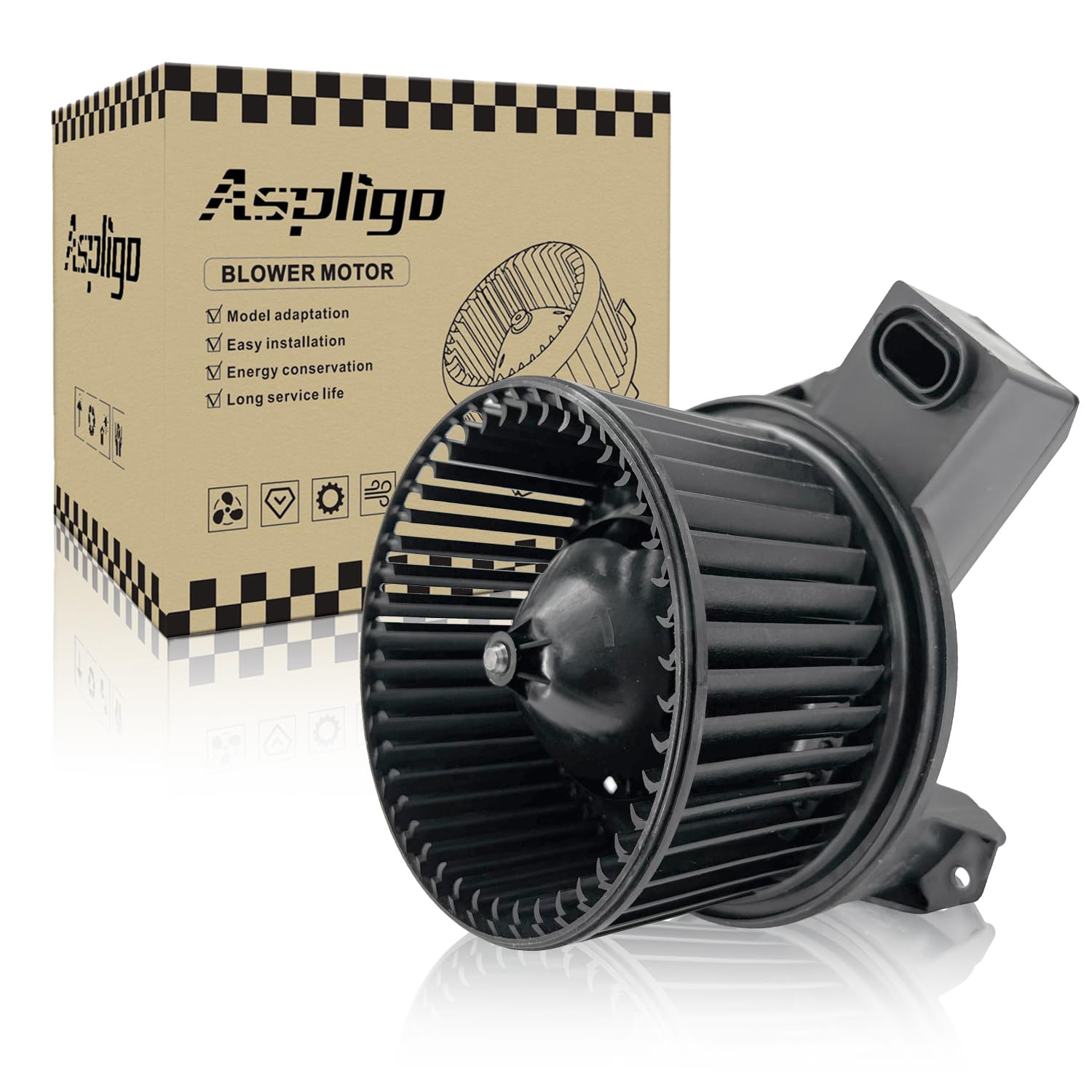 Aspligo 700185 Ac Heater Blower Motor Fan Assembly Fit For Ford Mustang 2005-2009 4R3Z19805Aa, 4R3Z19834Ba, 5R3Z19805A, Fo312612