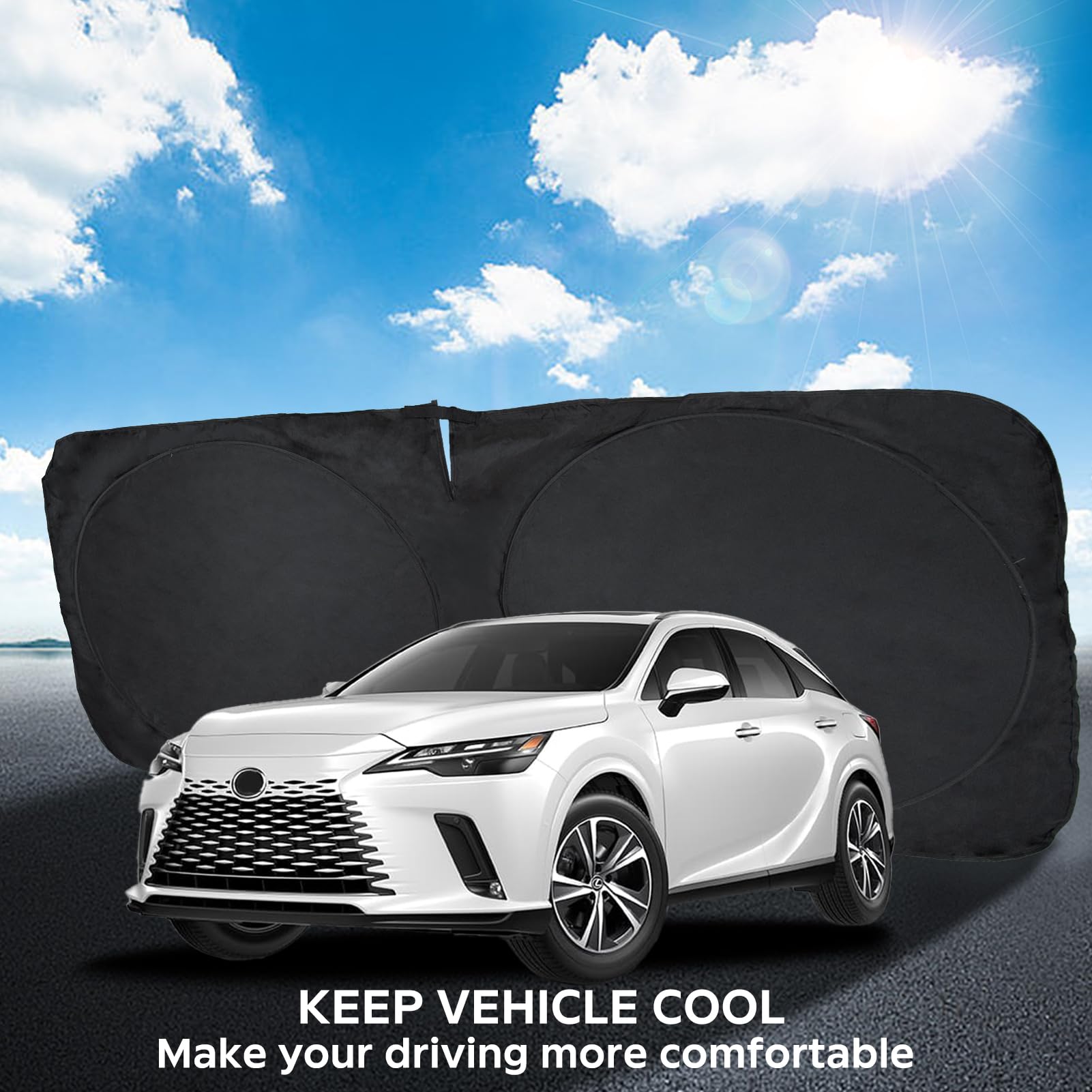 Insauto For Rx 2025 Windshield Sun Shade Sunshade Custom-Fit For Lexus Rx Suv 2016-2022 2023 2024 Windshield Cover Front Window