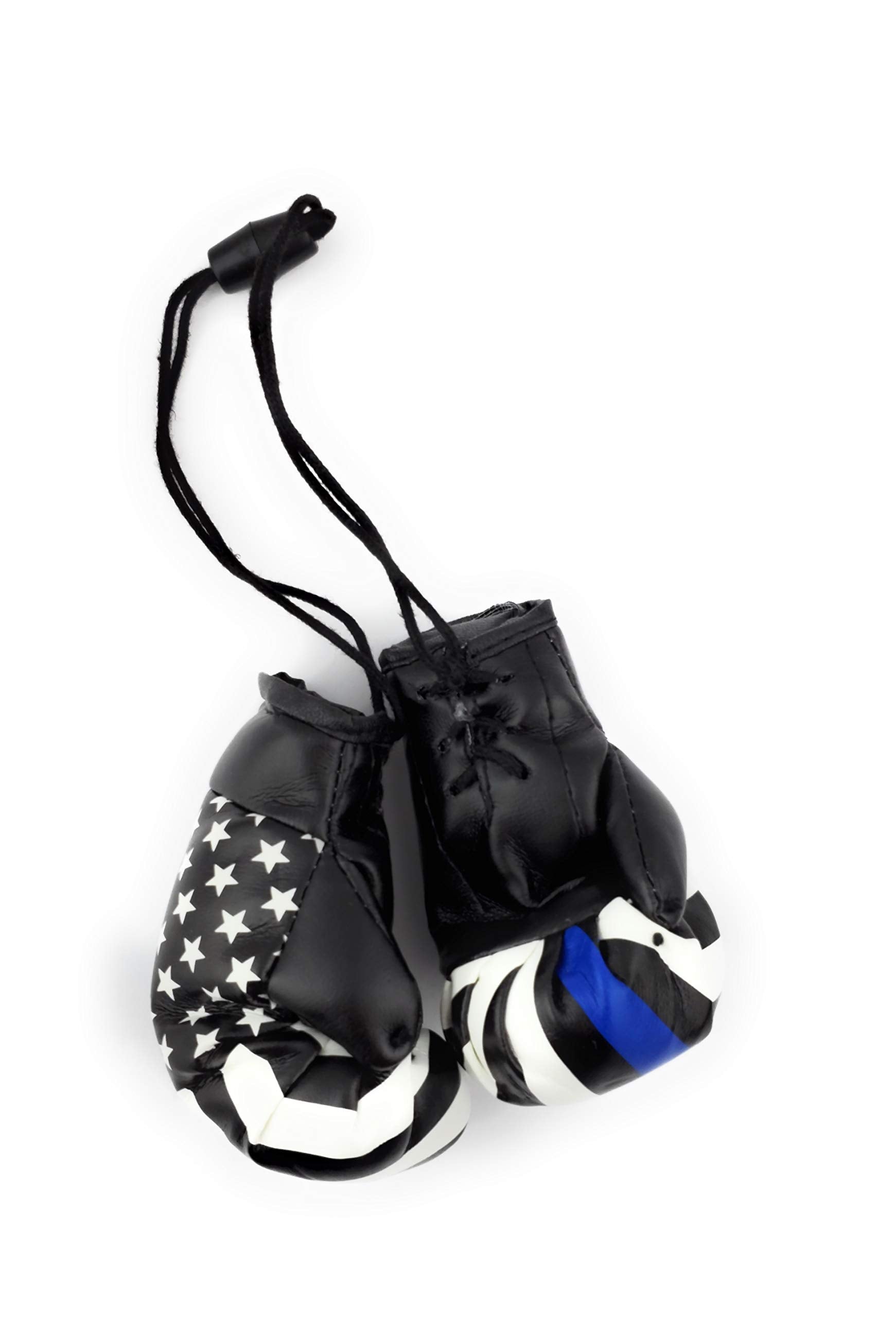 Red Hat Ent Hanging Car Mirror Mini Boxing Gloves (Thin Blue Line)