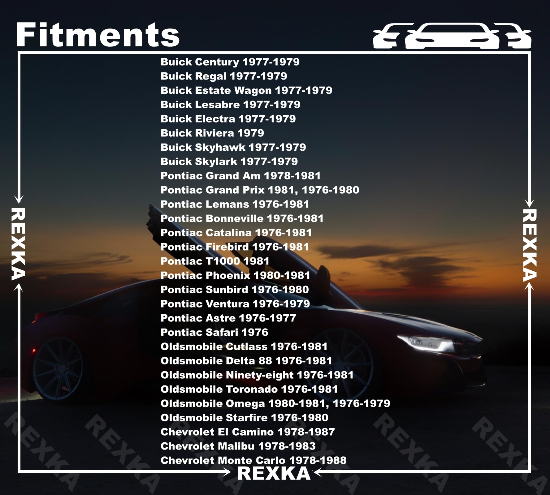 Rexka 10Pcs Window Upper Garnish Moulding Clips For Gm 20058837 Buick Chevy Monte Carlo Cutlass El Camino Malibu Regal Oldsmobile Pontiac