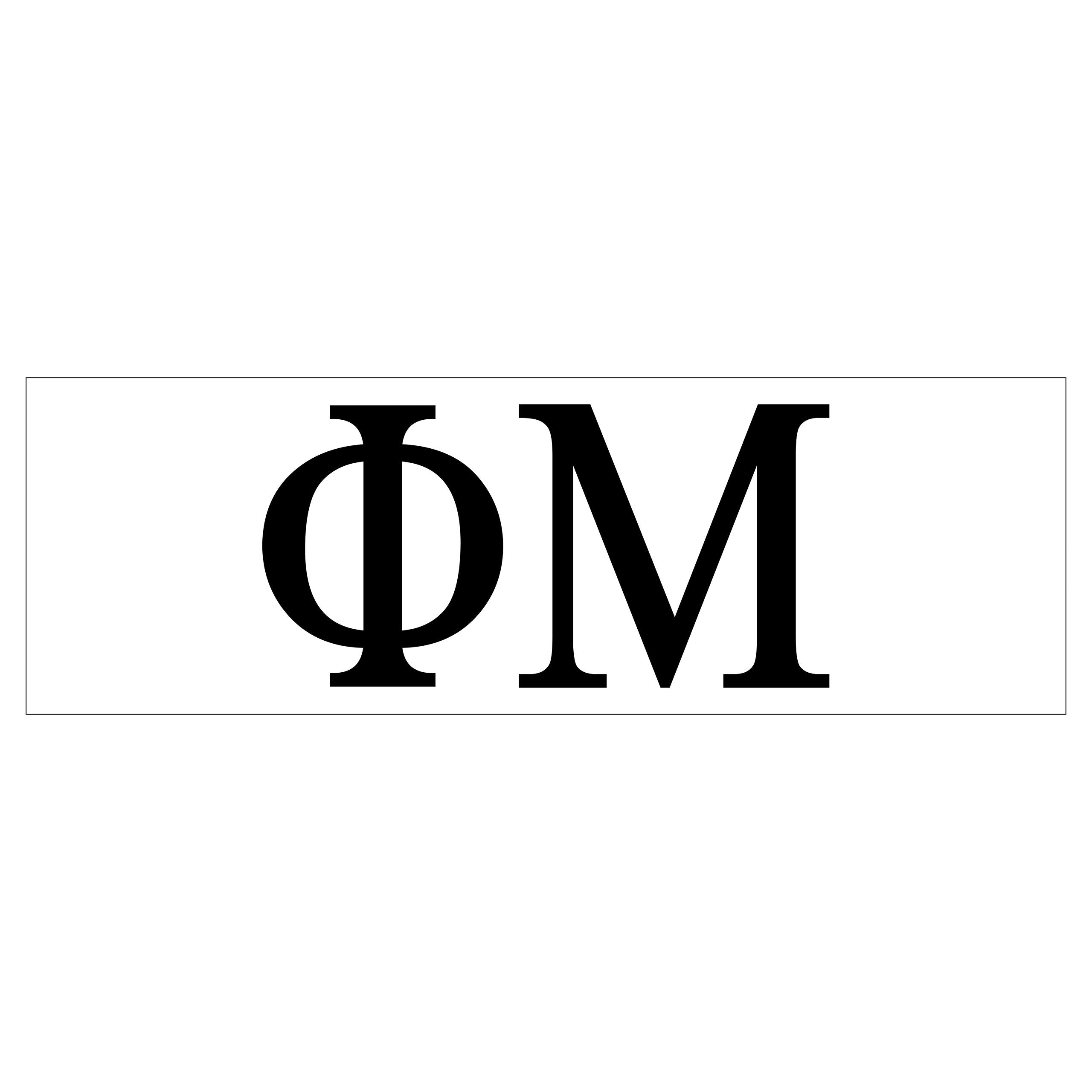 Pro-Graphx Phi Mu Greek Sorority Sticker Decal, 2.5 Inches Tall, Black