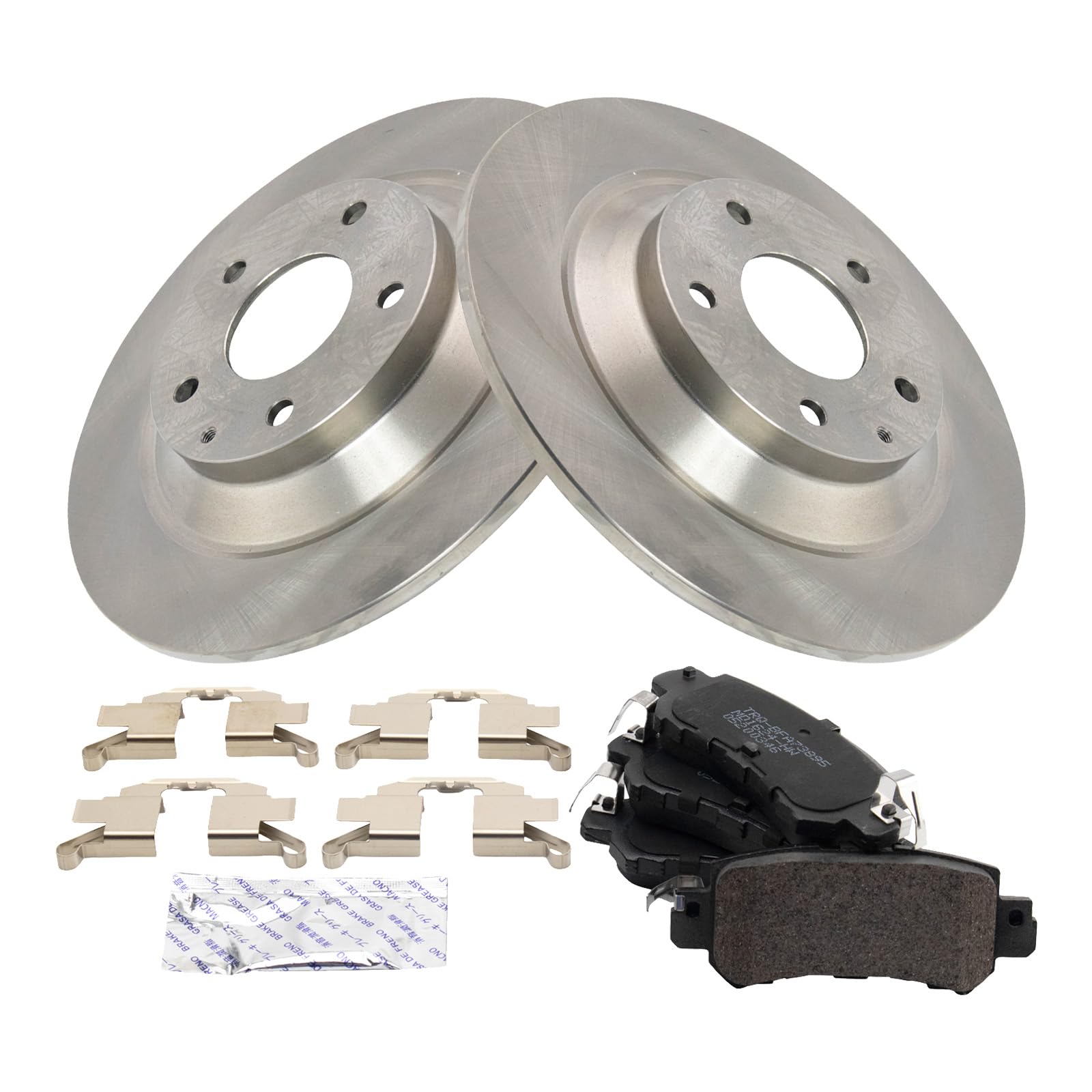 Trq Rear Brake Pad & Rotor Kit Brake Pads Brake Rotor Semi-Metallic Compatible With 2013-2015 Mazda Cx-5