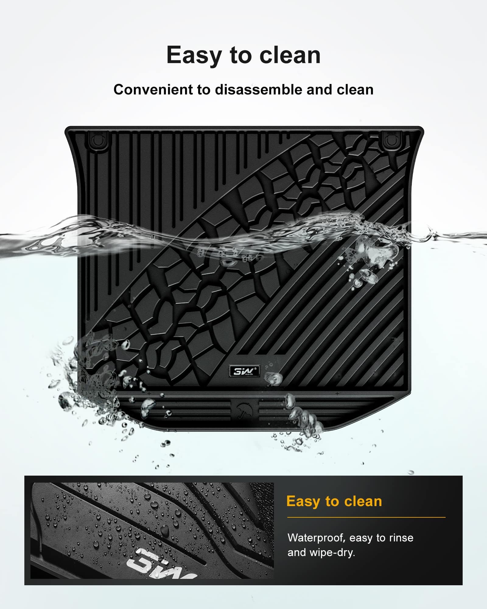 3W Cargo Liner Fit For Jeep Grand Cherokee 2013-2021/ Grand Cherokee Wk 2022 2023(Non L) Tpe All Weather Custom Fit Heavy Duty T