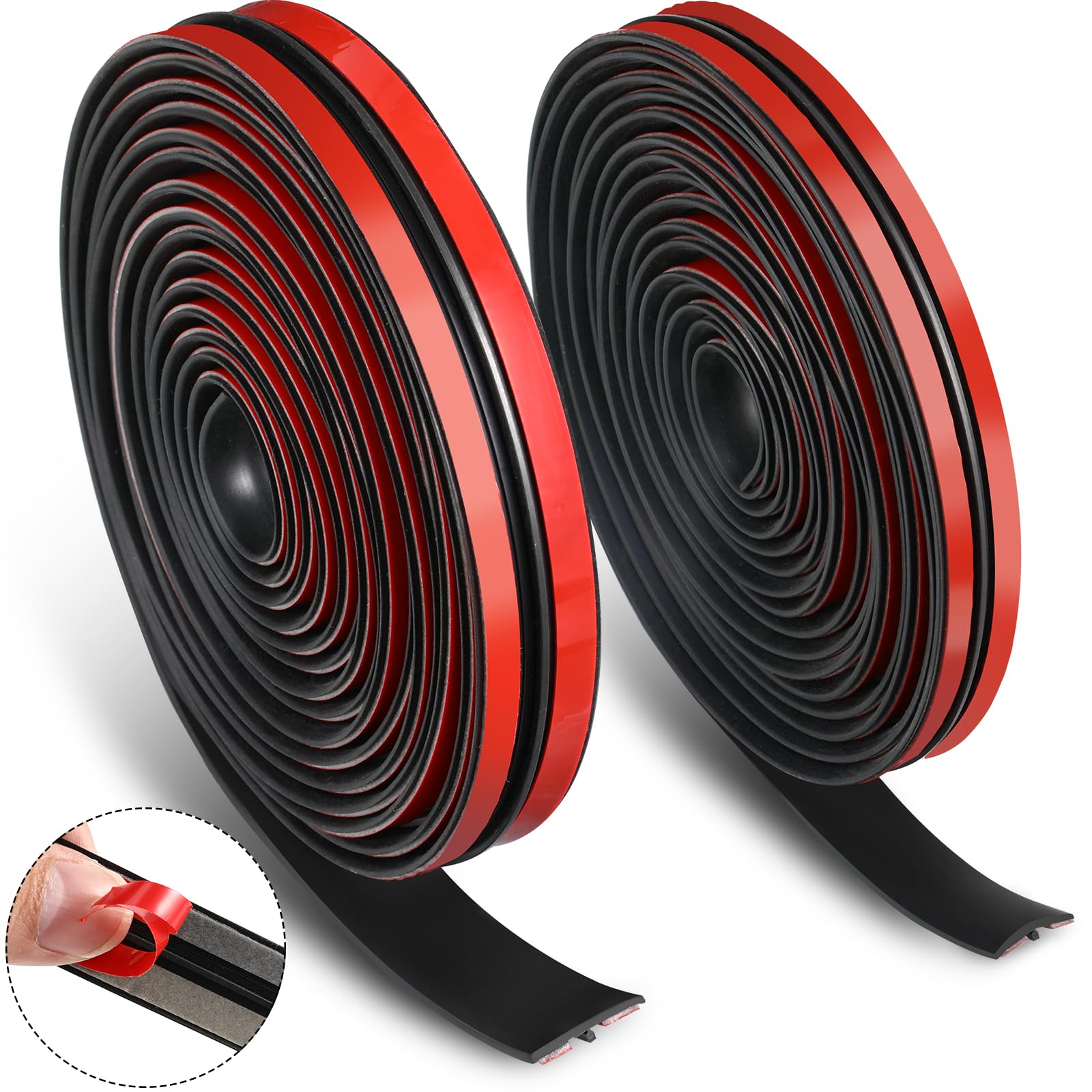 Frienda 2 Pieces Windshield Trim Windshield Rubber Seal 14Mm 19Mm Car Sunroof Seal Weather Stripping T Shape Seal Strip For Car Front Rear Windshield(22 Feet)