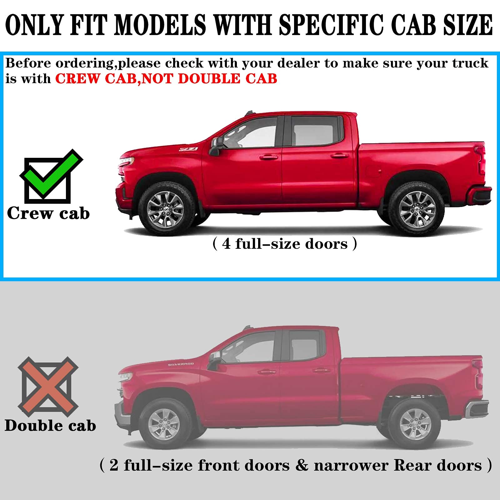 Comnova 6 Inches Running Boards& Steps Step Bars Compatible With 2019-2024 Chevy Silverado 1500, 2020-2024 Silverado/Sierra 2500Hd 3500Hd Crew Cab, A Pair Running Boards For Silverado Crew Cab.