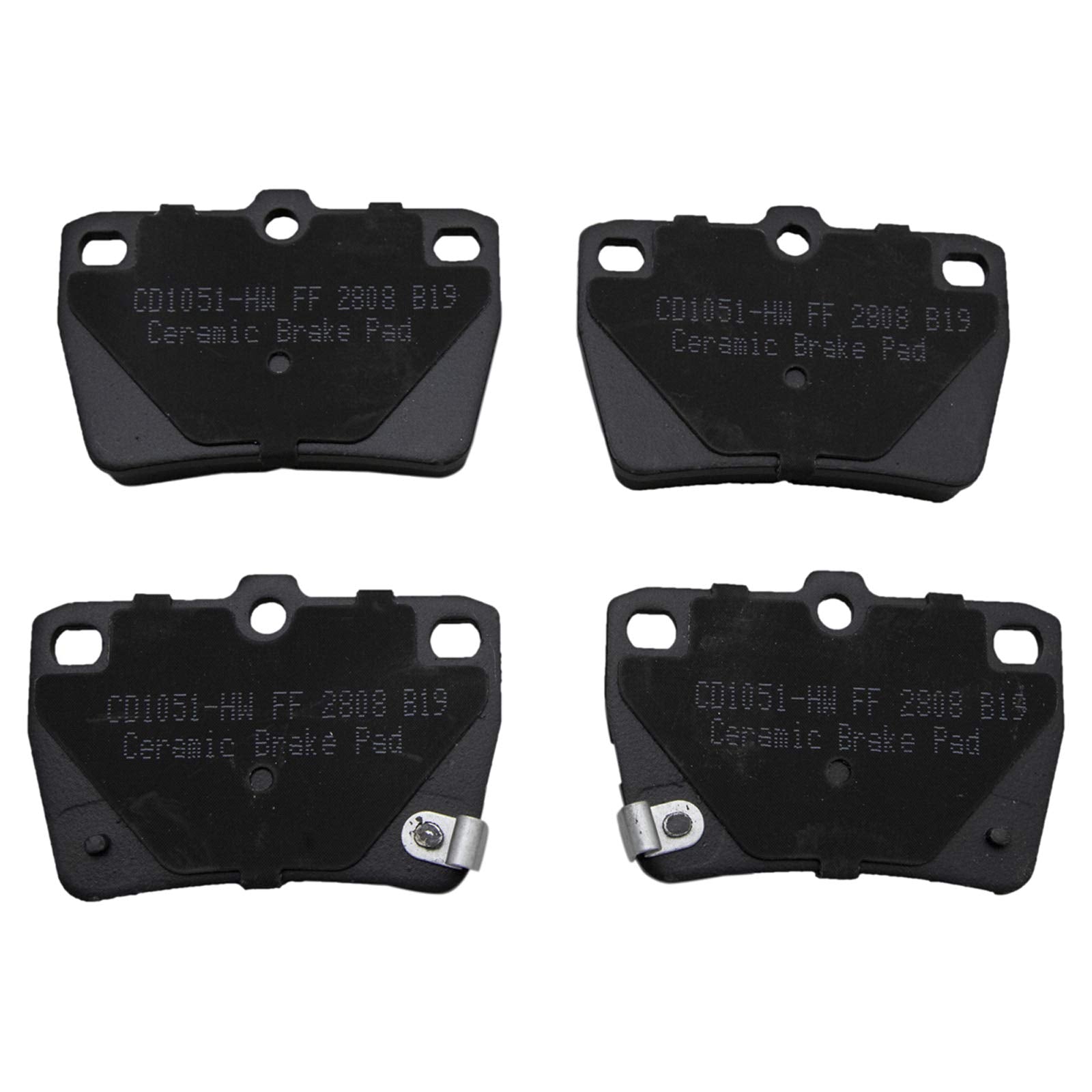 TRQ Rear Brake Pads Ceramic Compatible with 2004-2005 Toyota RAV4