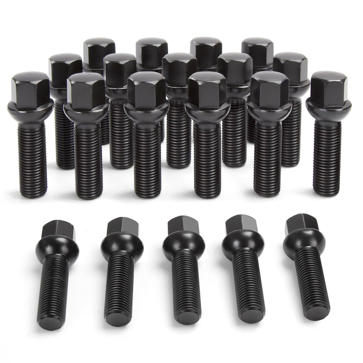 Sucoso 20Pcs 14X1.5 Extended Lug Bolts With 40Mm Shank Length Ball Seat,Aftermarket Wheel Lug Bolts For Spacers,Compatible A3 A4