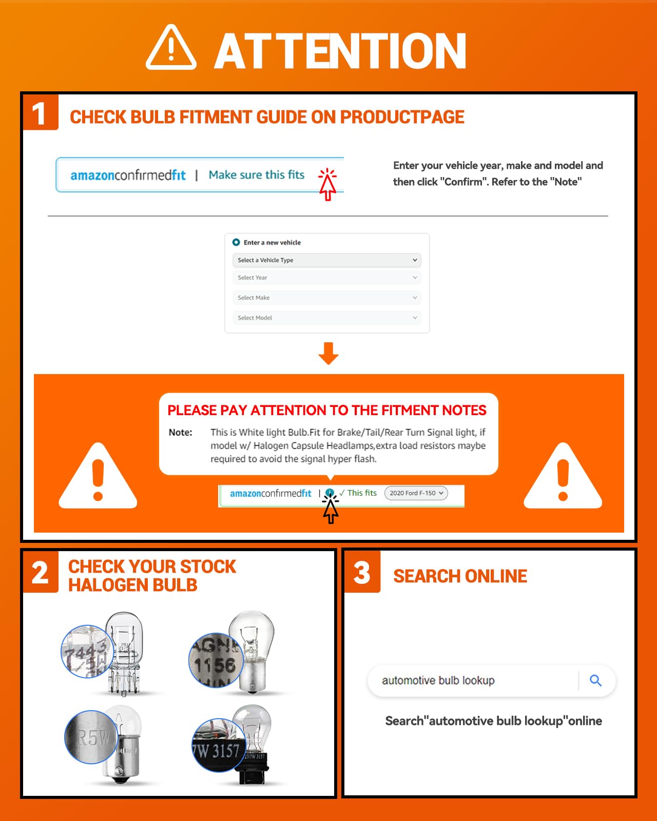 Sealight 921 Led Bulb Reverse Light, 906 916 W16W 912 Bulb 600% Brighter Super Bright T15 Backup Lights With Projector Replaceme