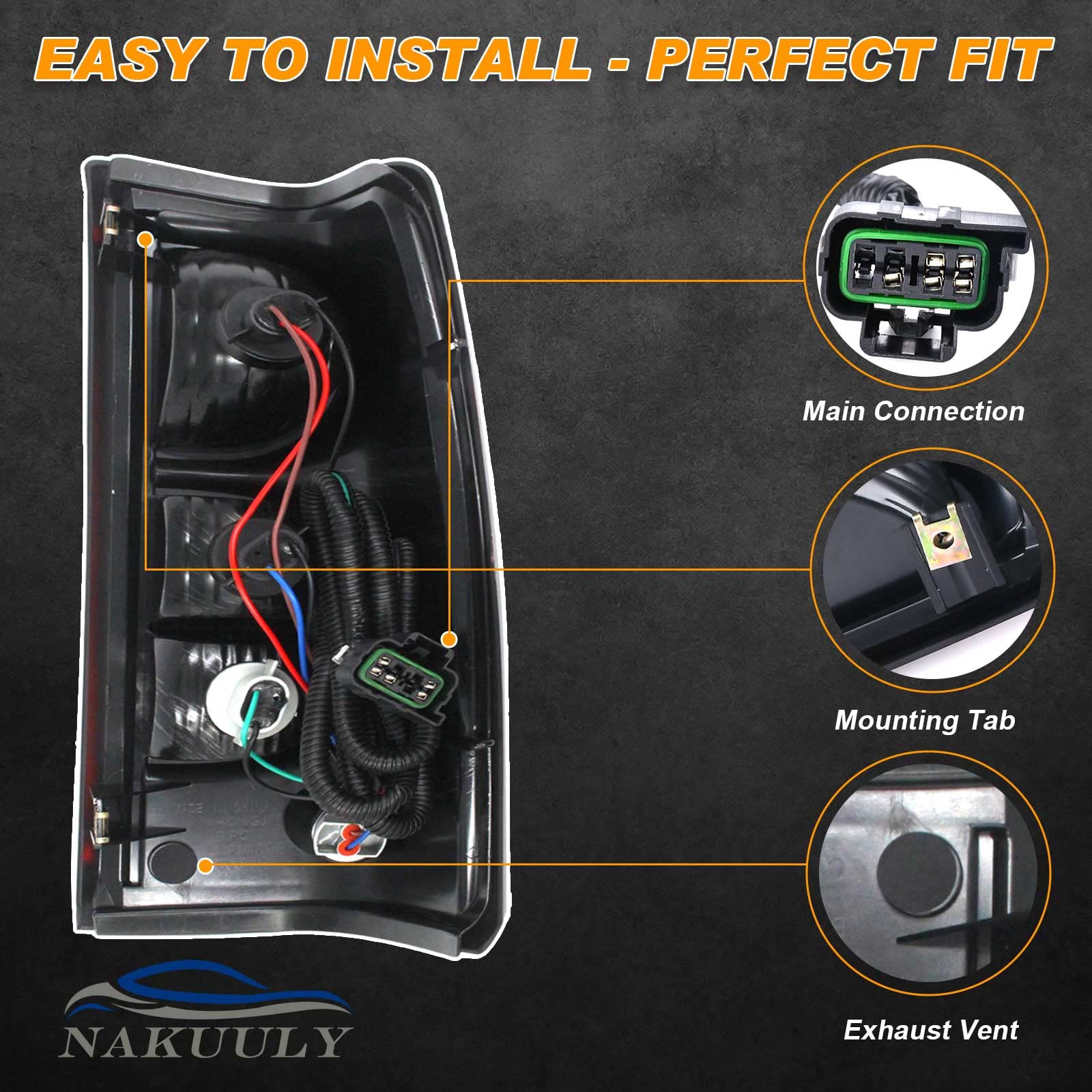 Nakuuly Tail Lights Rear Lamp Compatible With 2003-2006 Chevy Silverado 1500 2500 3500 1500Hd 2500Hd 2007 Classic Driver And Passenger Side Taillights Brake Signal Assembly With Bulb And Harness