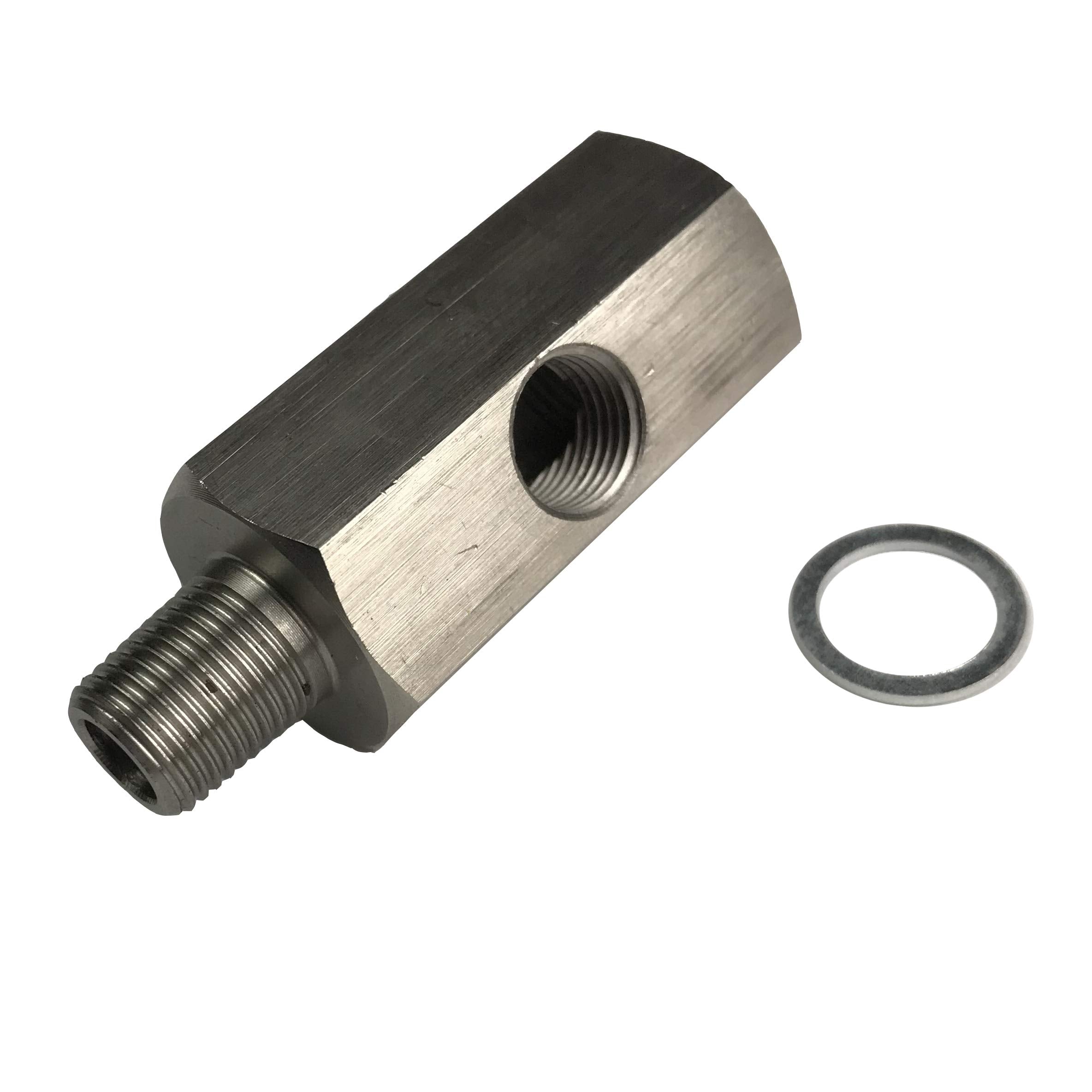 1/8 Bspt Oil Pressure Sensor Tee Stainless Steel 1/8 Bspt Female To 1/8 Bspt Male With 1/8 Npt Port Adapter Turbo Supply Feed Line Gauge
