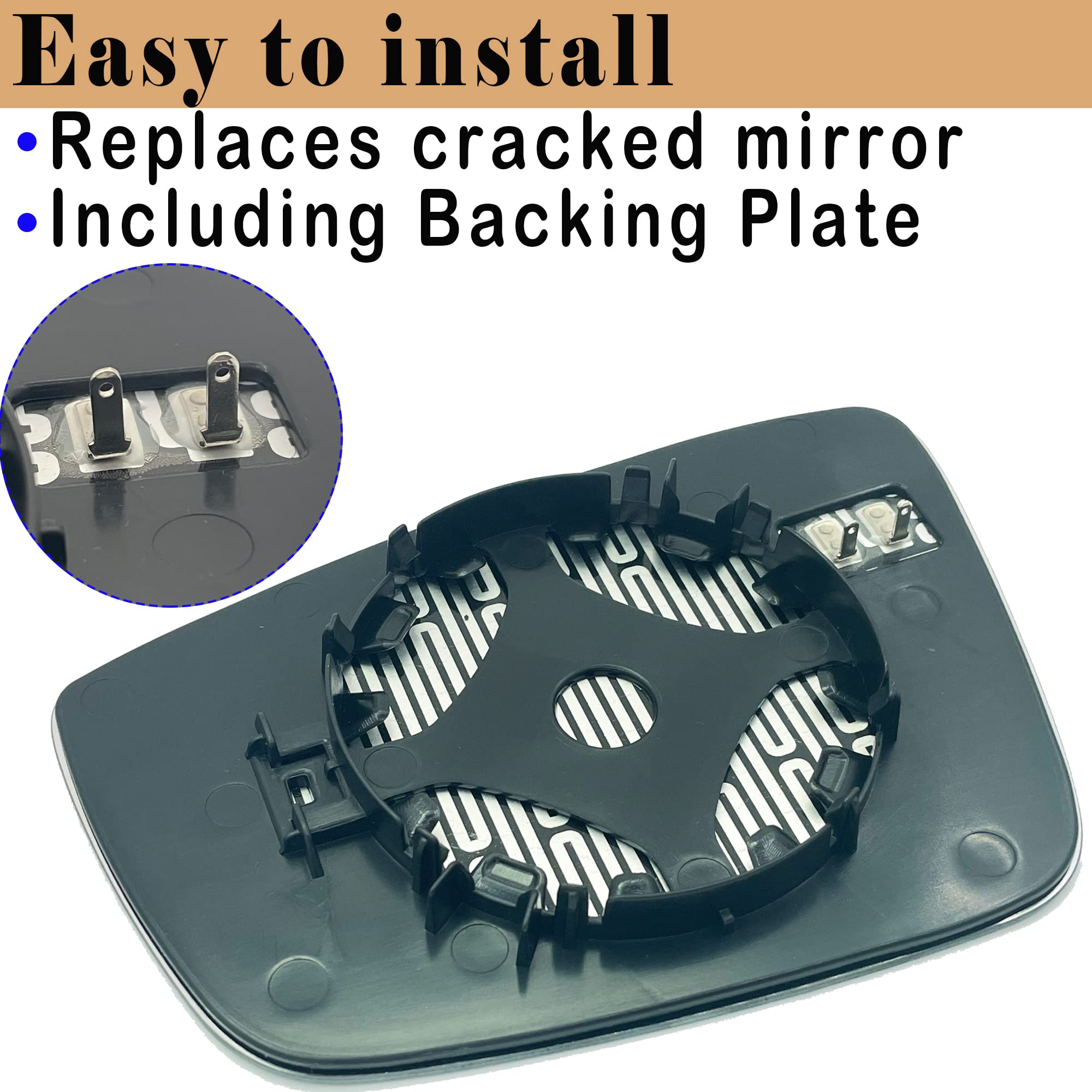 Vw Passenger Side Heated Mirror Glass Compatible With 2011-2018 Volkswagen Vw Passat Mirror Glass Beetle Jetta Power Convex Right Side Mirror Glass With Rear Holder