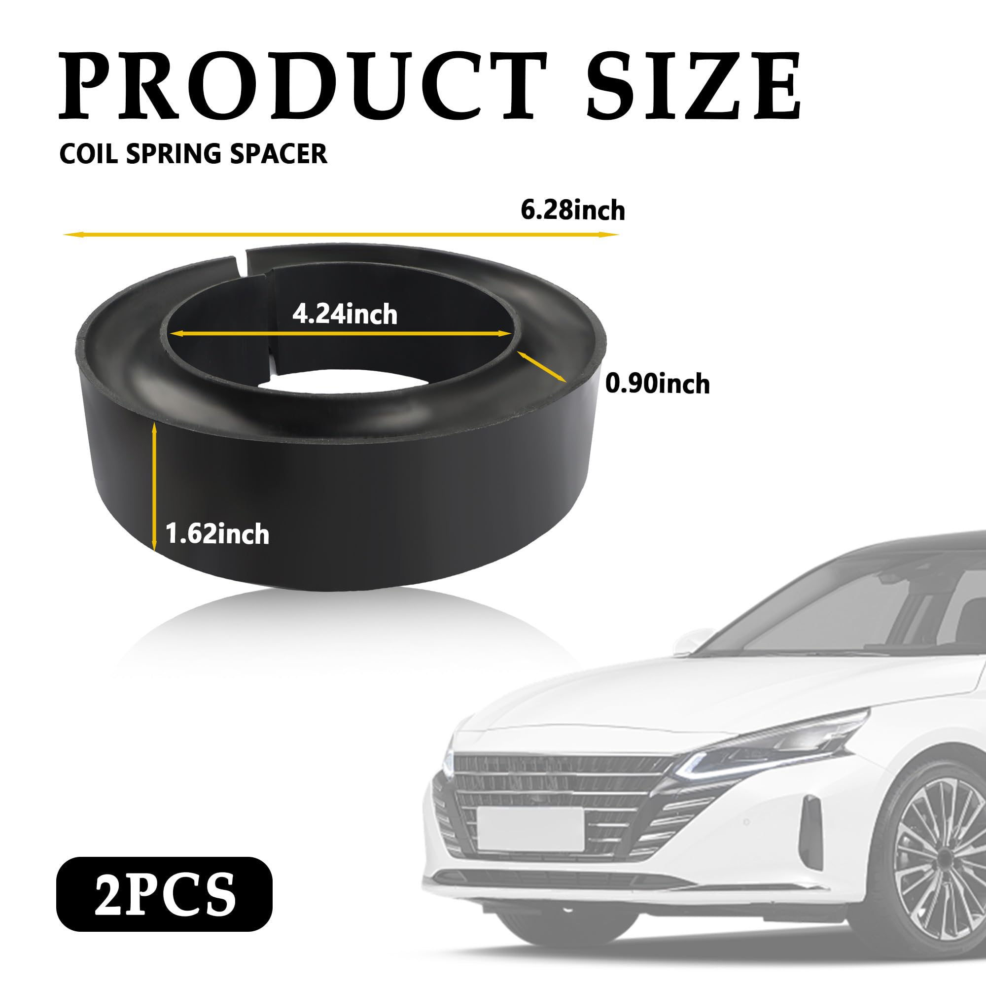 2PCS Coil Spring Spacer for 5-5.5 Inch Car Enhance Spring Rate,Heavy-Duty Coil Spring Booster of Vibration Damping Thick Rubber