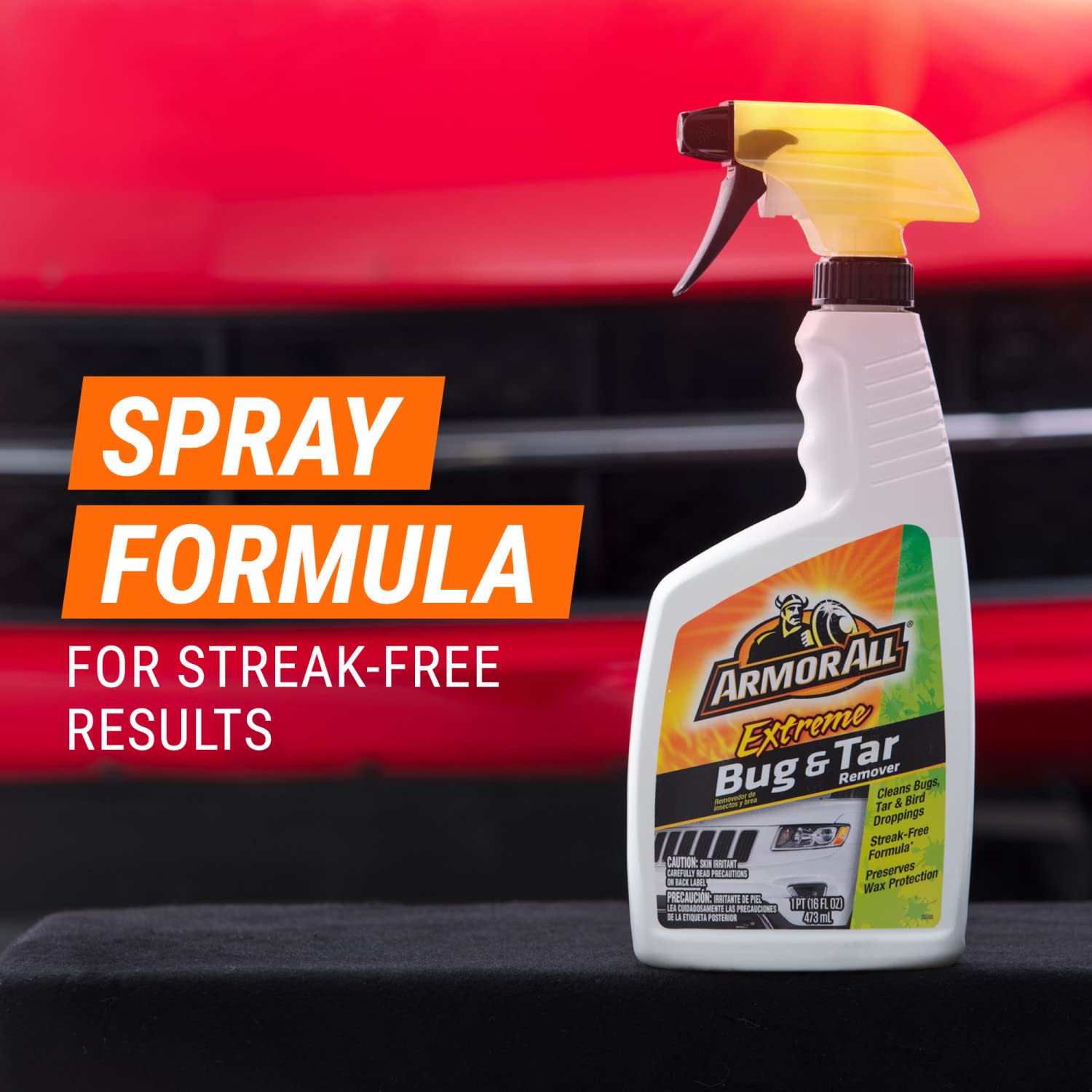 Armor All Extreme Bug and Tar Remover, 16 Fl Oz with Wax Protection, Microfiber Material