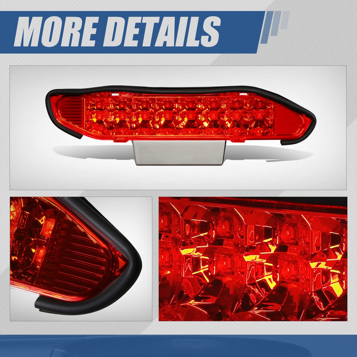 Auto Dynasty Dual Row Led Red Housing 3Rd Third Tail Brake Light Lamp Compatible With Xterra Wd22 00-04
