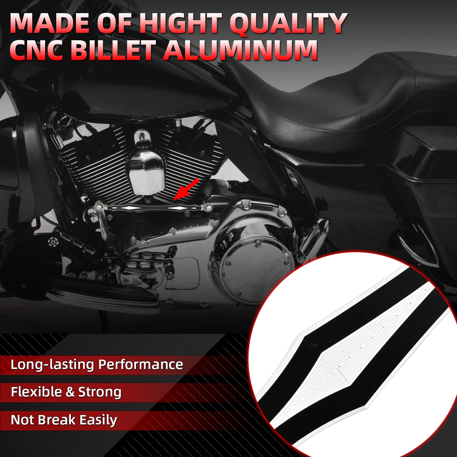 Amazicha Black Shift Linkage Gear Shifter Linkage Compatible For Harley Touring Electra Street Glide 1980-Later