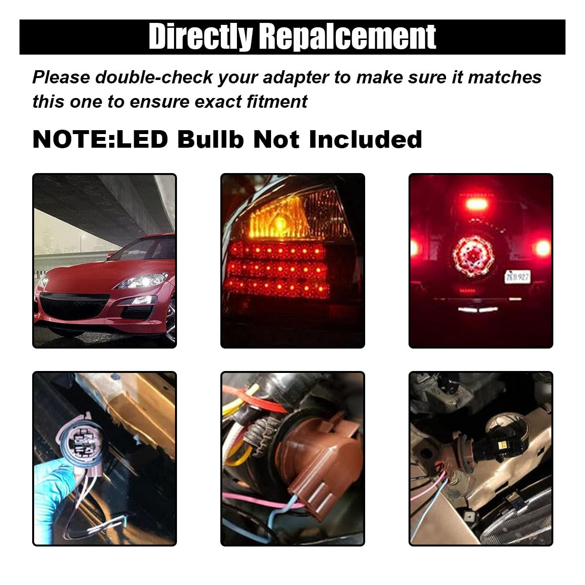 2Pcs 3156 3157 Pre-Wired Harness Sockets, Car Led Bulbs Socket Adapters, Bulb Pigtail Socket Plug Connectors For Turn Signal Bul