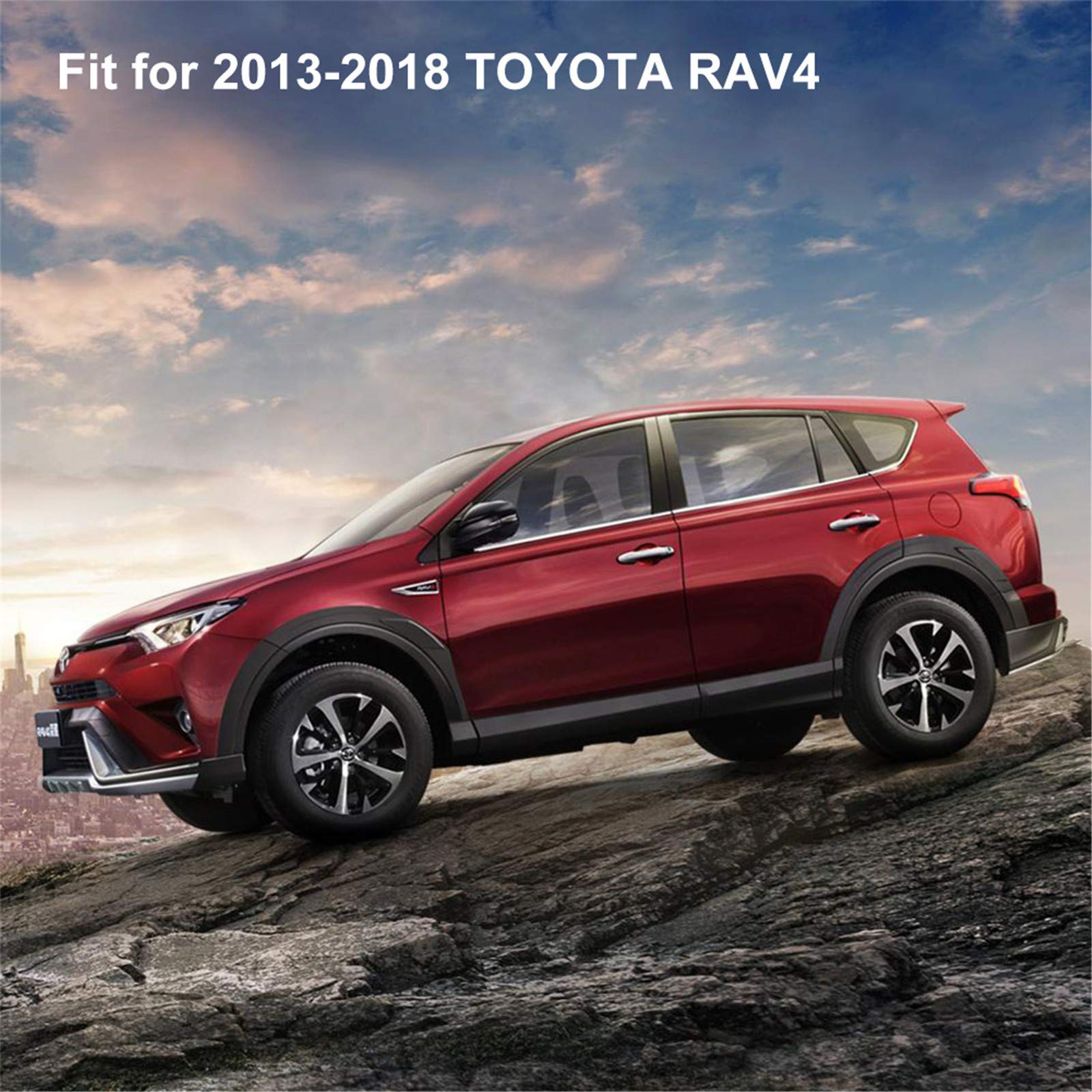 Kiwi Master Floor Mats Compatible For 2013-2018 Toyota Rav4 Accessories All Weather 1St & 2Nd Black Front Rear Row Liners (Non-H