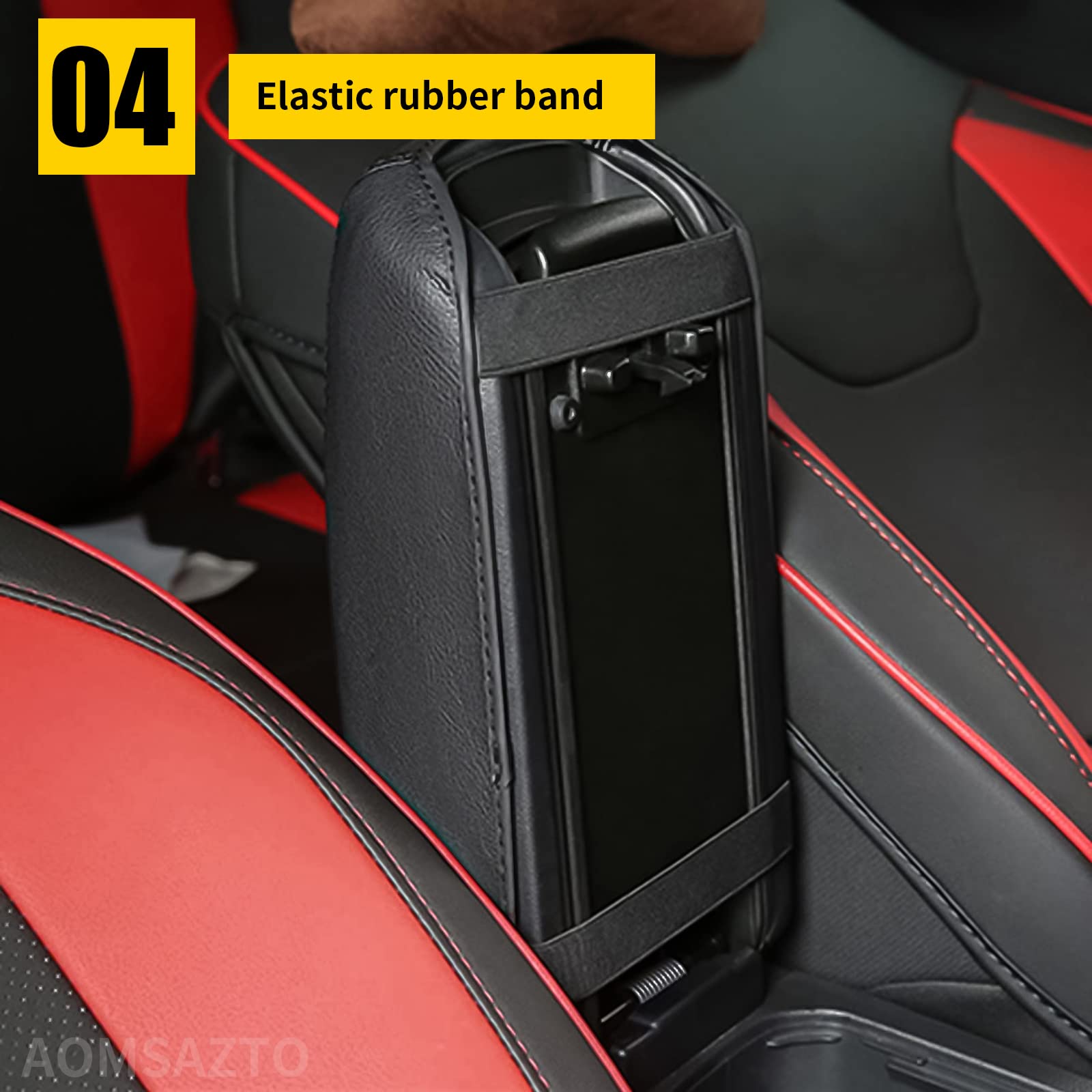 Aomsazto Armrest Covers For Hyundai 2015-2019 Sonata Black Console Pad For Sonata