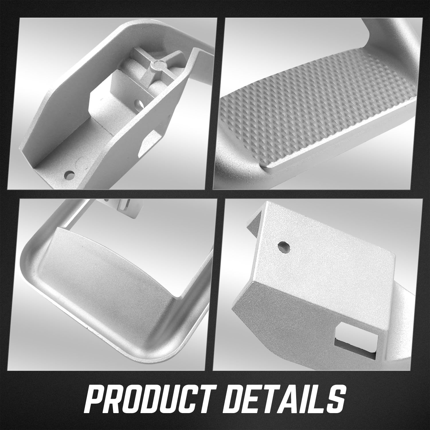 DNA MOTORING Aluminum Side Hoop Steps for Chevy GMC Dodge Pickup Trucks, 11"L x 6"H x 12"W, 2 Pcs, Silver, Model SSTEP-SS