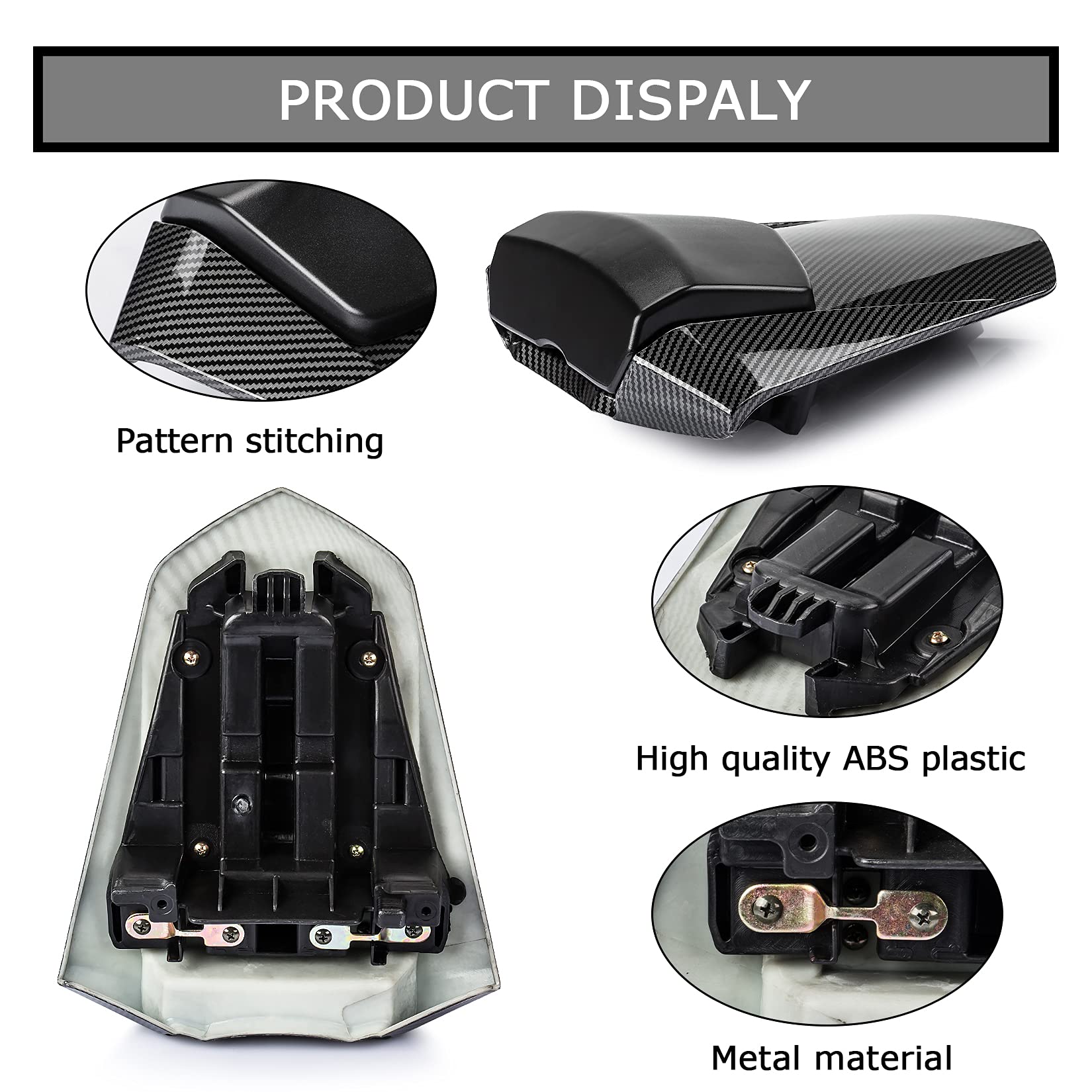 PSLER Rear Seat Cover Rear Seat Fairing Cover for YZF R1 2007 2008 (Carbon)