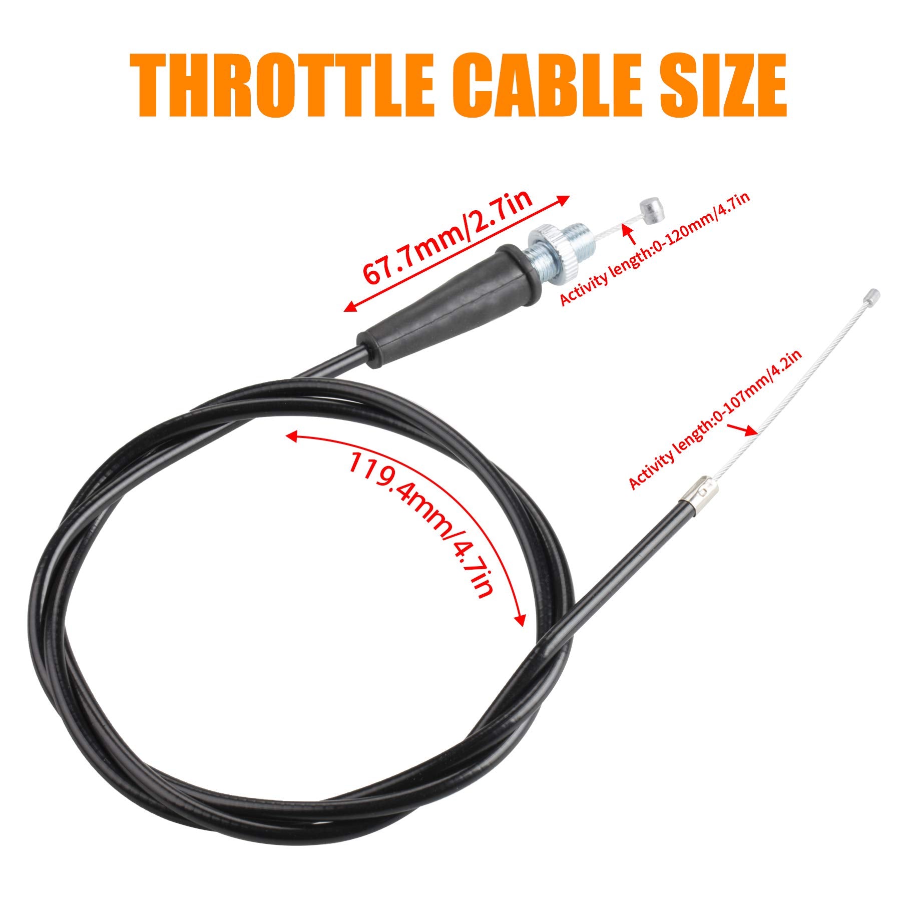 Mrelc 50-Inch Mini Bicycle Throttle Cable Compatible With Mb165 196Cc 5.5Hp Mb200 200Cc 6.5Hp And Pit Bike Thermal Warrior Ct200